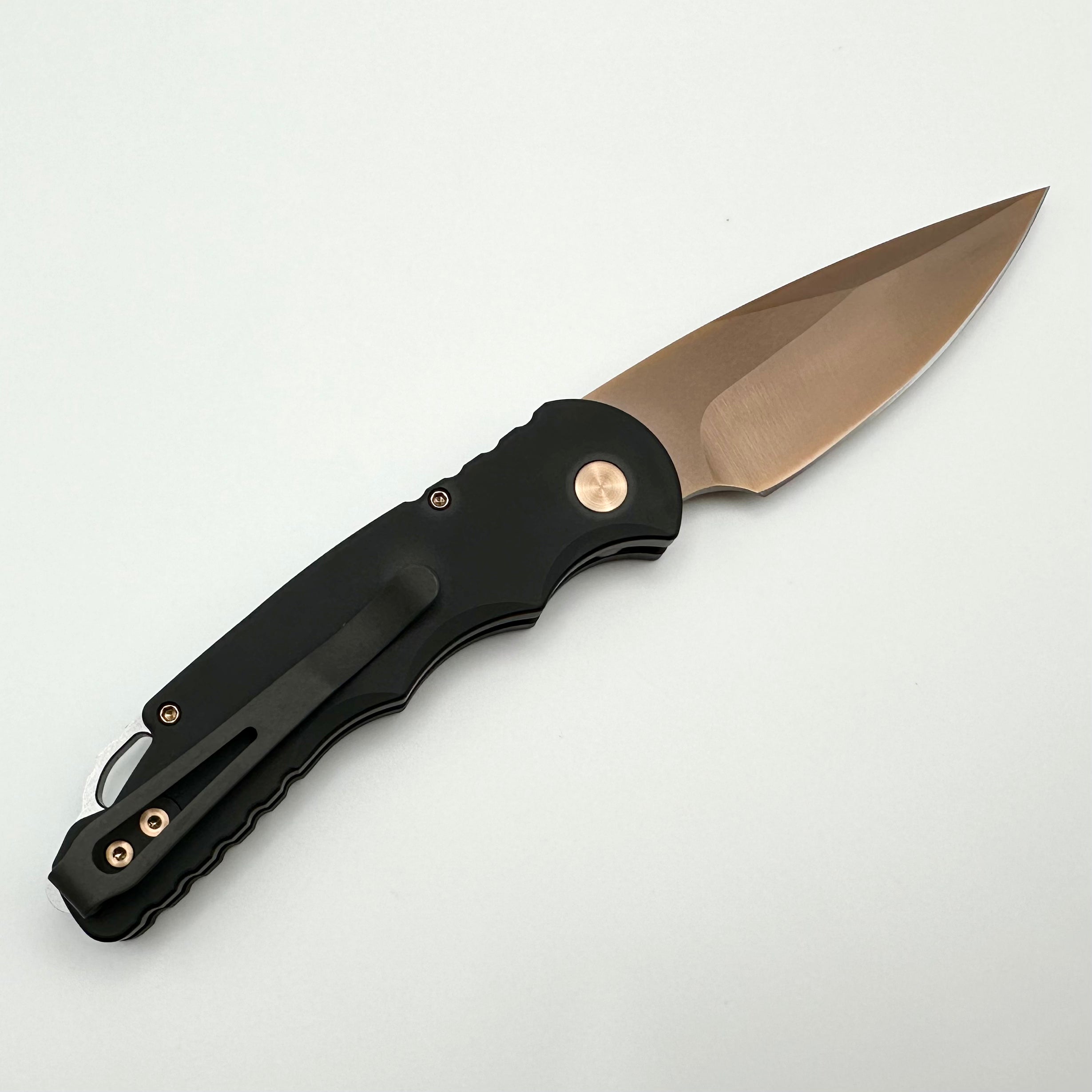 Pro-Tech TR-5 Limited Edition Automatic Knife - Rose Gold Blade & Black Handle