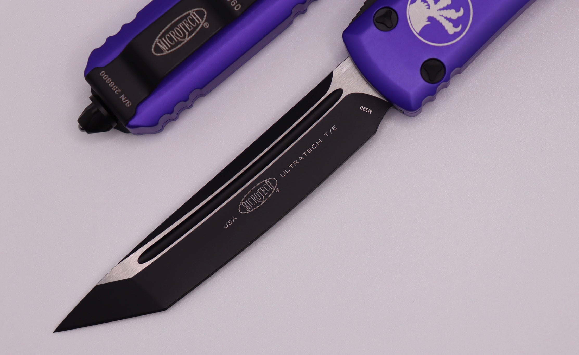 Premium Microtech Ultratech Tanto Knife - Black & Purple Edition