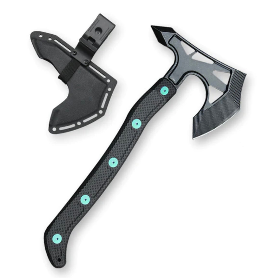 Premium Jake Hoback PS2 Tactical Axe - DLC Stonewash Finish, AEB-L Steel, Carbon Fiber Handle