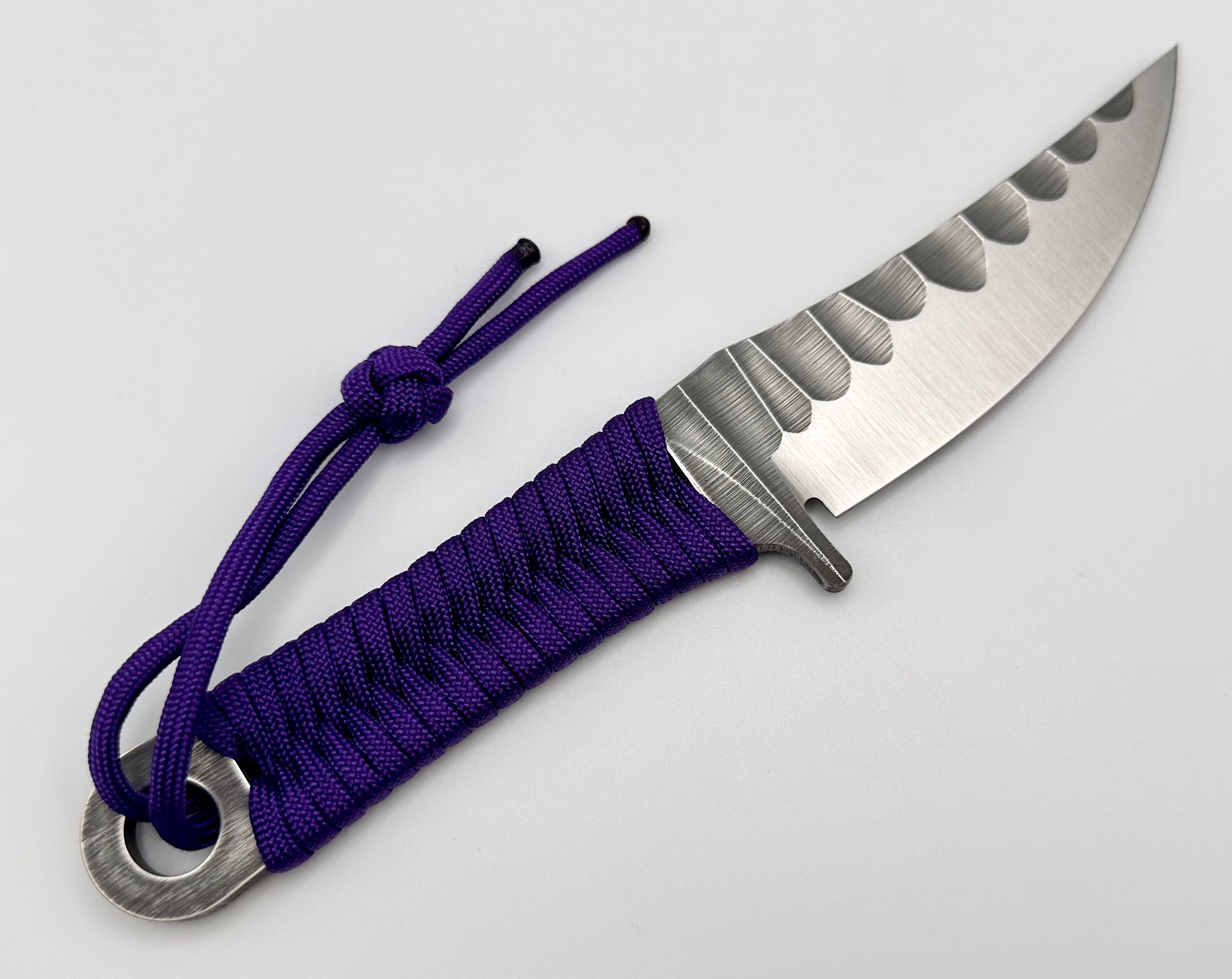 Borka Blades Premium SBK-L M390 Fixed Blade Knife with Purple Paracord Wrap & Leather Sheath