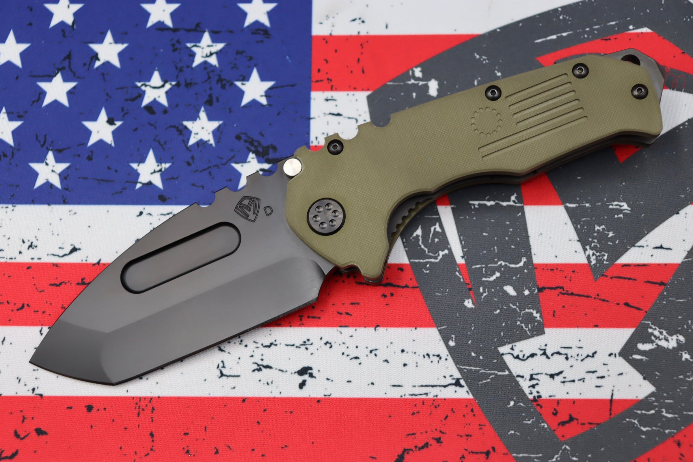 Medford Scout M/P Praetorian Tactical Knife - OD Green G10 & PVD D2 Blade