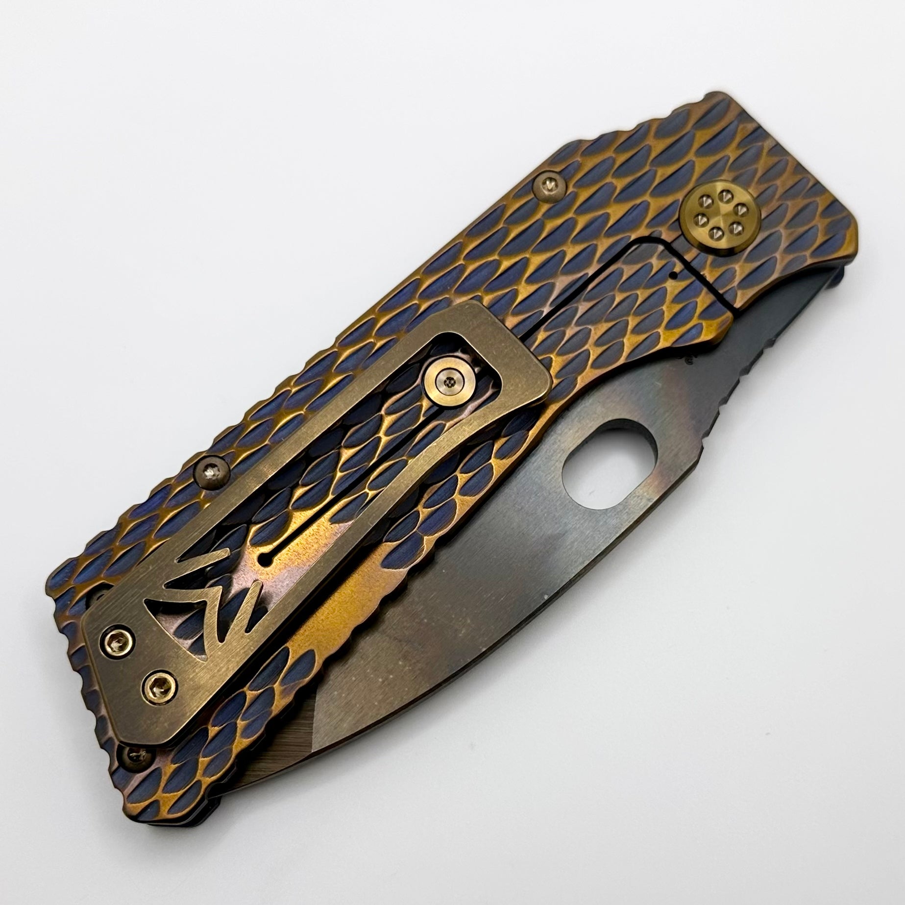 Medford TFF-1 S35VN Vulcan & Violet Premium Folding Knife with Bronze Dragon Skin Handles