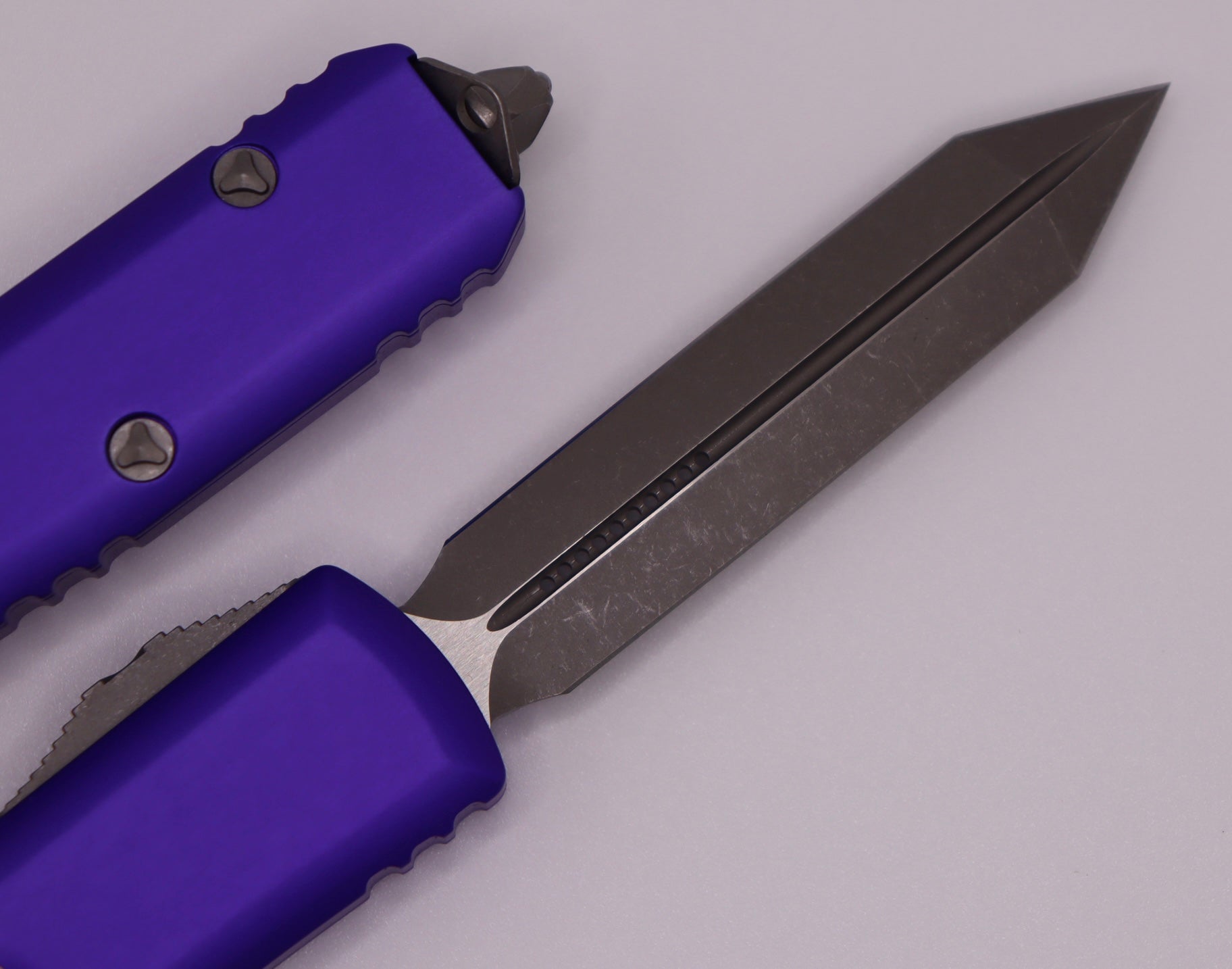 Microtech UTX-85 Spartan Apocalyptic EDC Knife - Premium Purple Finish