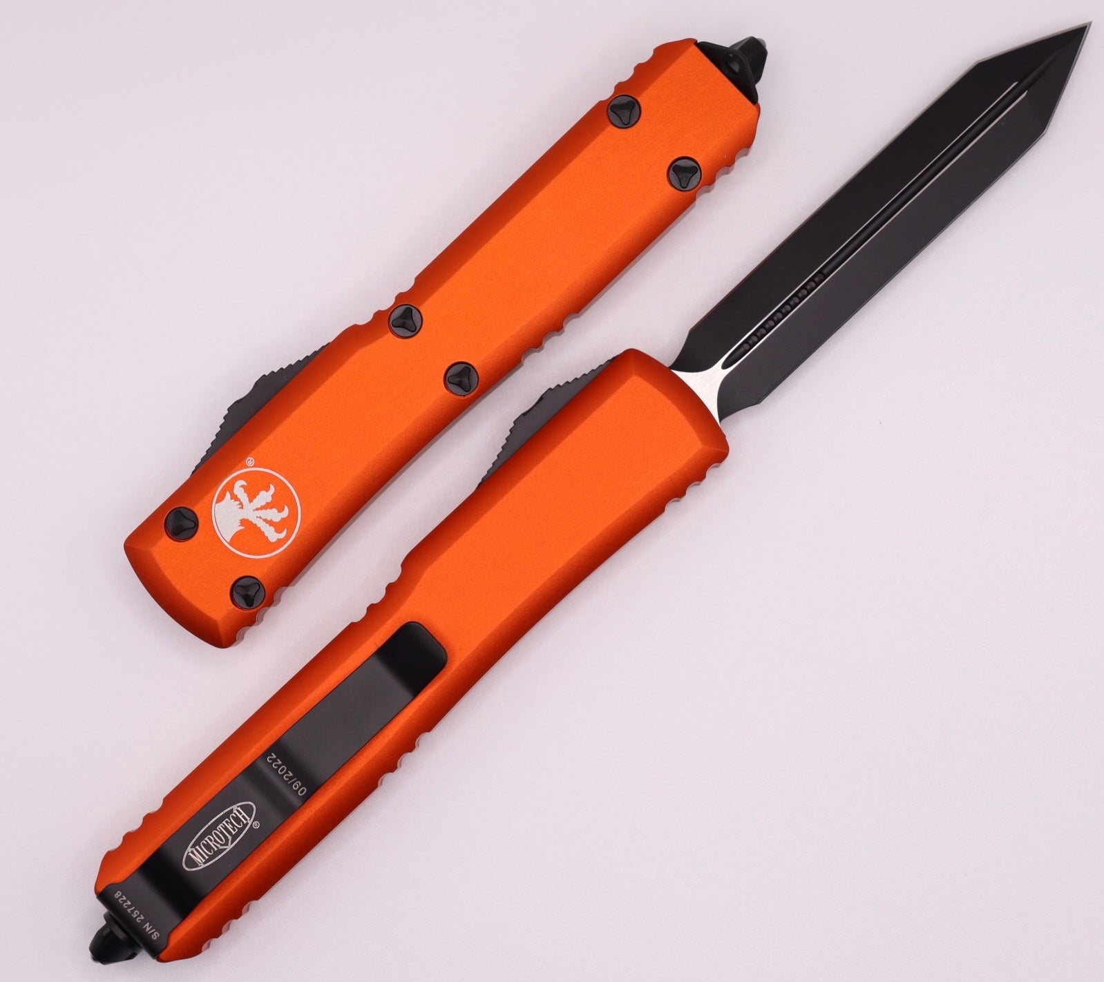 Microtech Ultratech Spartan Black & Orange OTF Knife - Premium Tactical Tool