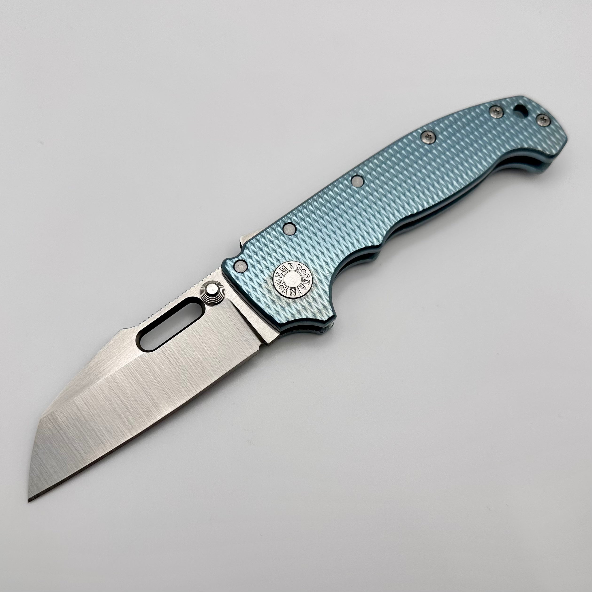 Premium Demko AD20 Custom Knife - MagnaCut Blade & Artic Blue Titanium Handle