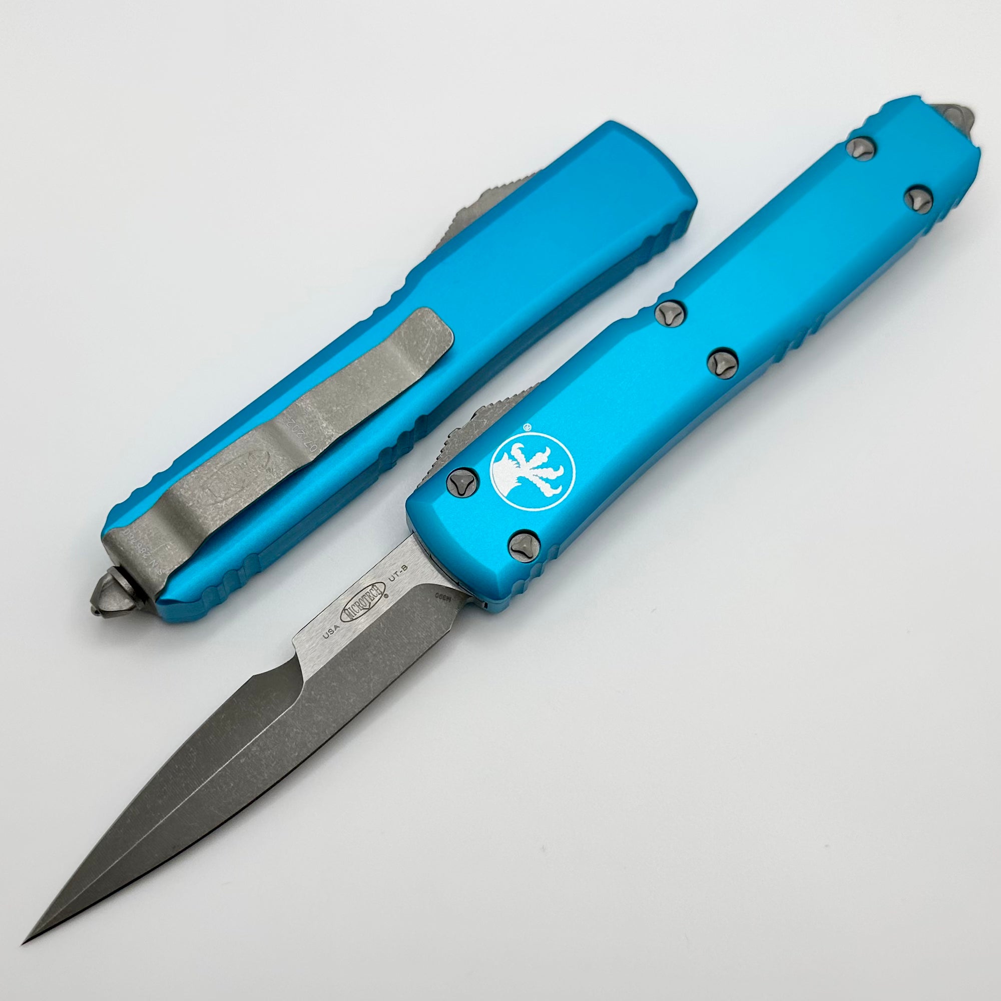 Premium Microtech Ultratech Bayonet Grind Apocalyptic Knife - Turquoise Edition