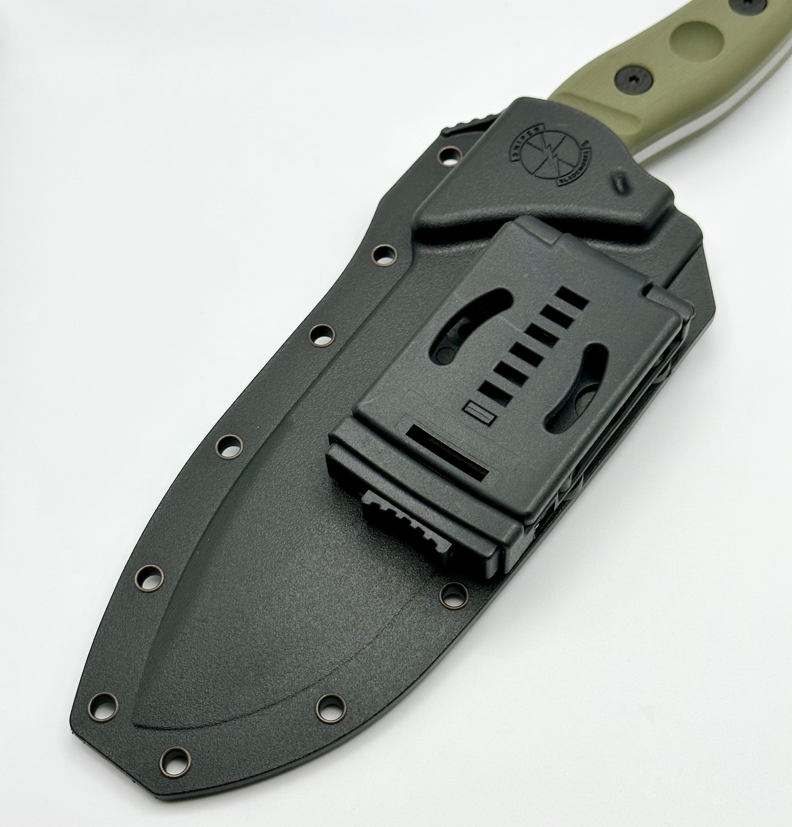 Premium Sniper Bladeworks Mamu Field Knife - OD Green G-10 & Satin 420HC