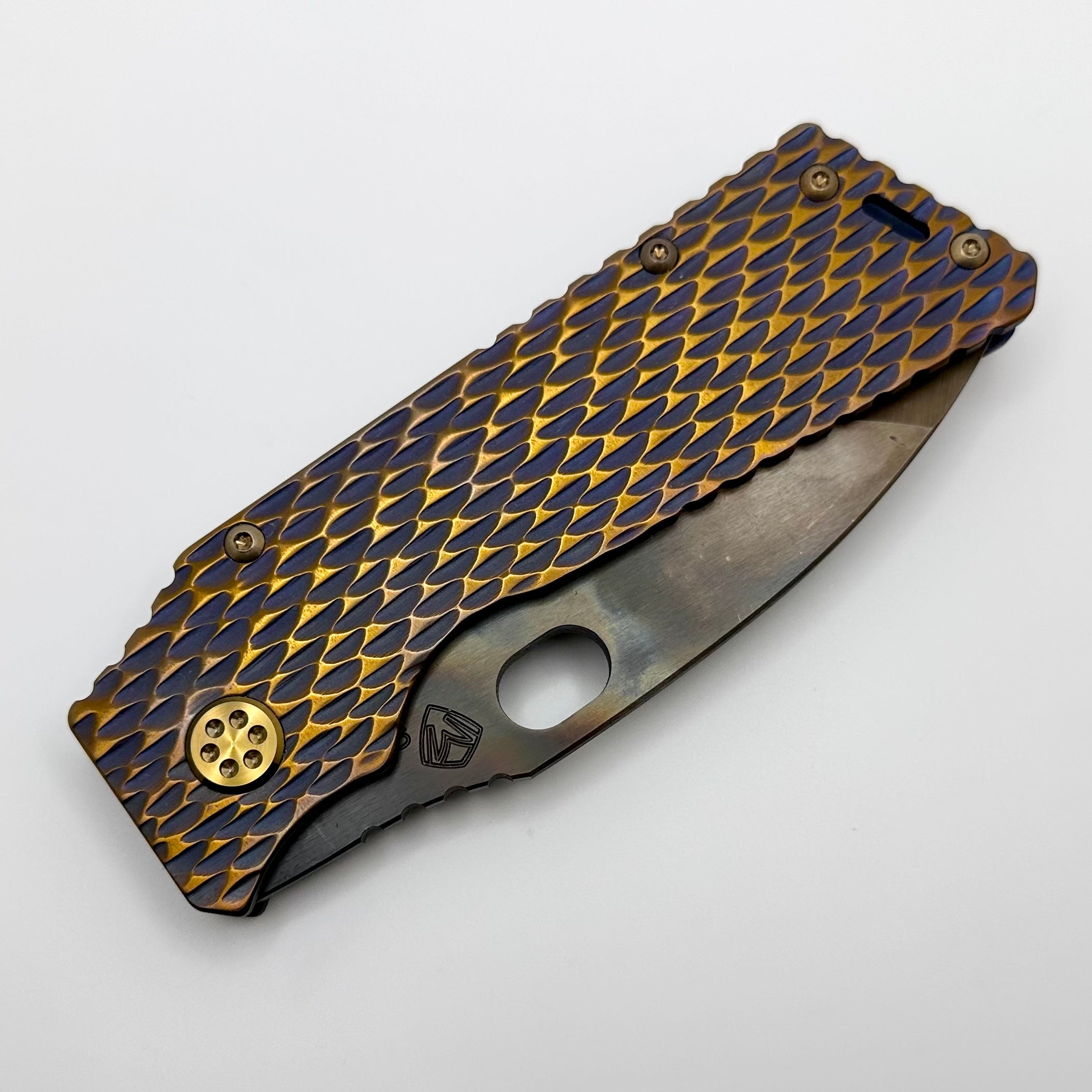 Medford TFF-1 S35VN Vulcan & Violet Premium Folding Knife with Bronze Dragon Skin Handles