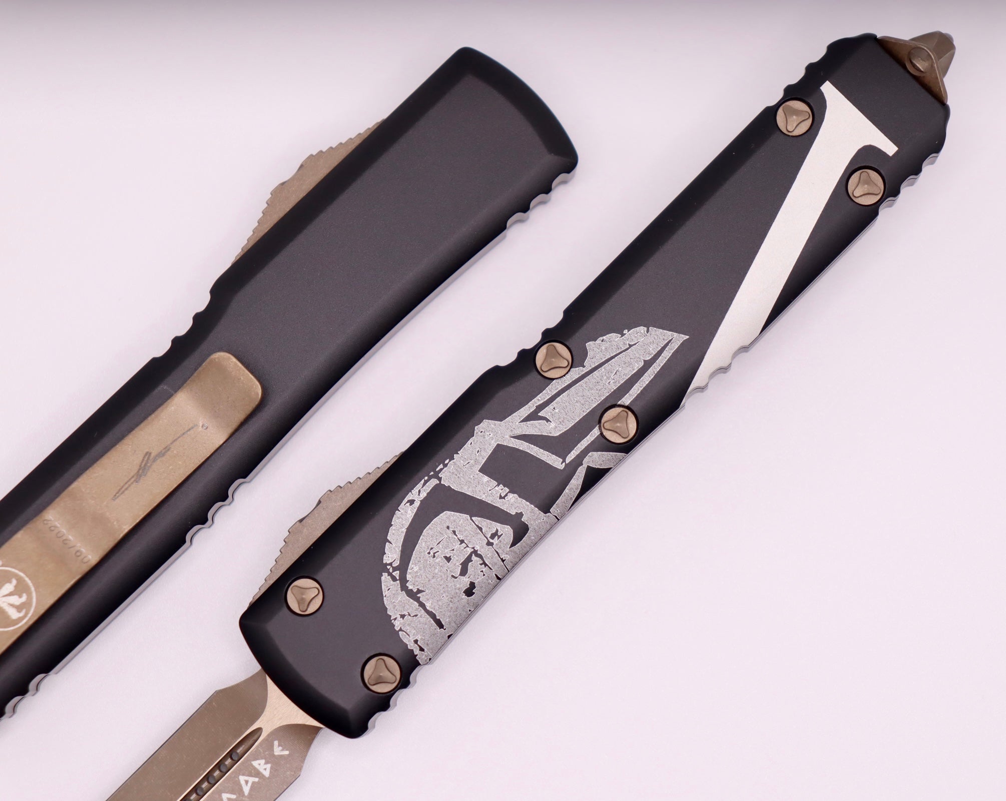 Microtech Ultratech Molon Labe Bronze Apocalyptic & Black/Bronze Signature Series - Ultimate Tactical Knife