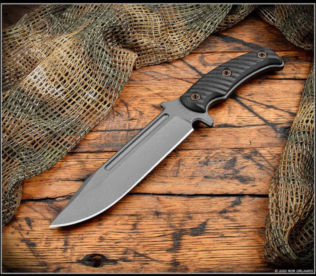 RMJ Tactical Combat Africa Premium Fixed Blade with Black G-10 Handle & Kydex Sheath