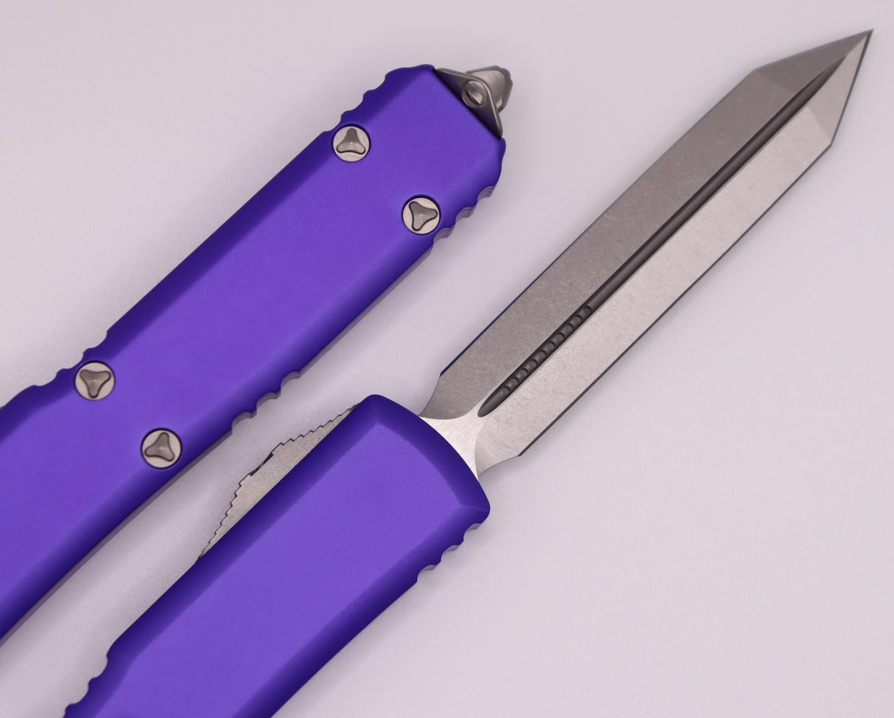 Microtech Ultratech Spartan Stonewash Standard & Purple 223-10PU - Premium Tactical Knife