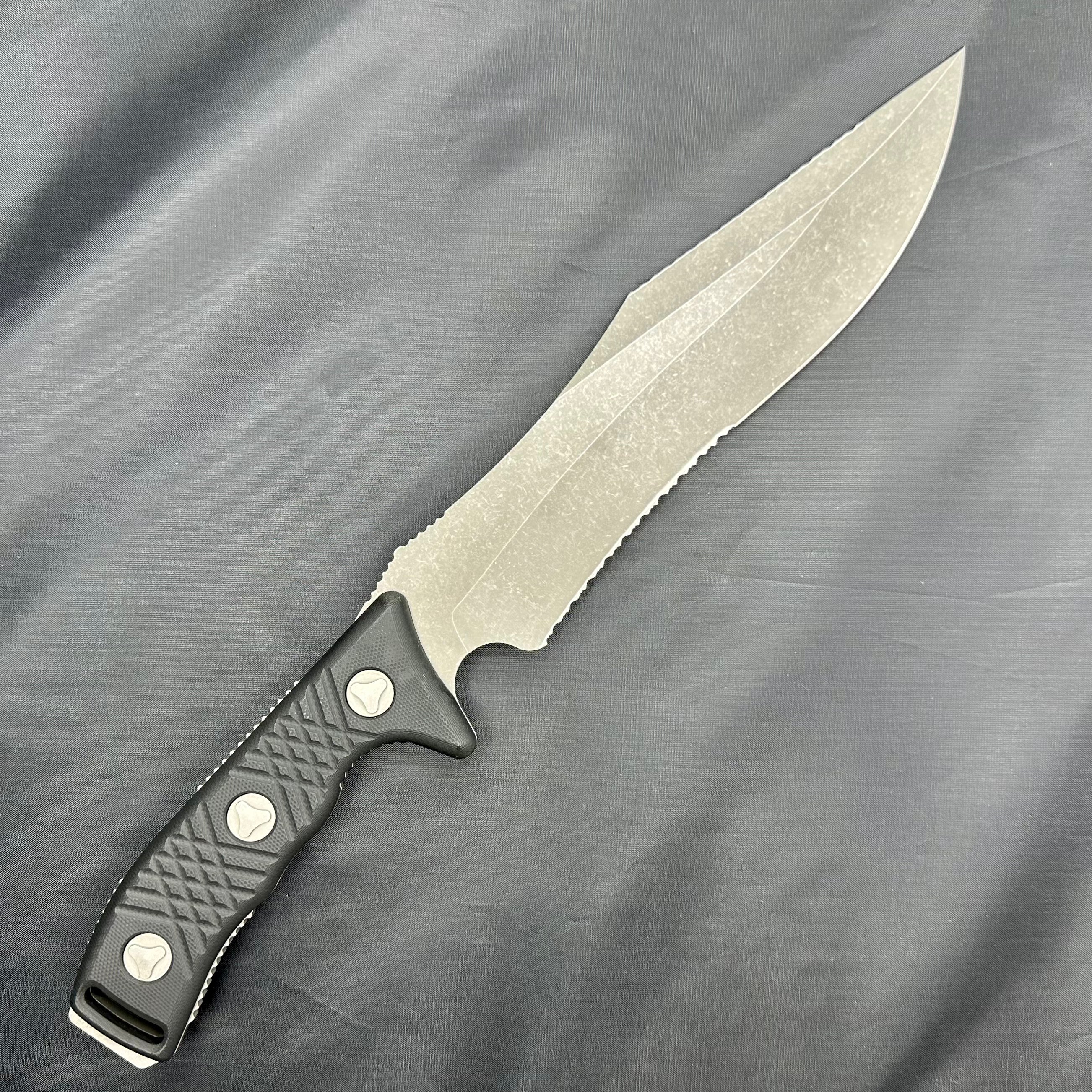 Microtech Arbiter Apocalyptic Premium Full Serrated Fixed Blade Knife