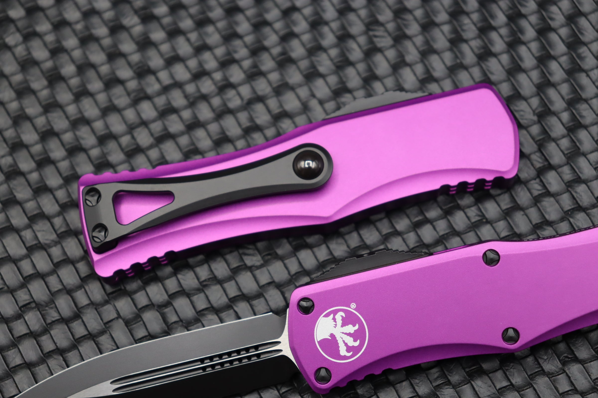 Microtech Hera Double Edge Tactical Knife - Black & Violet