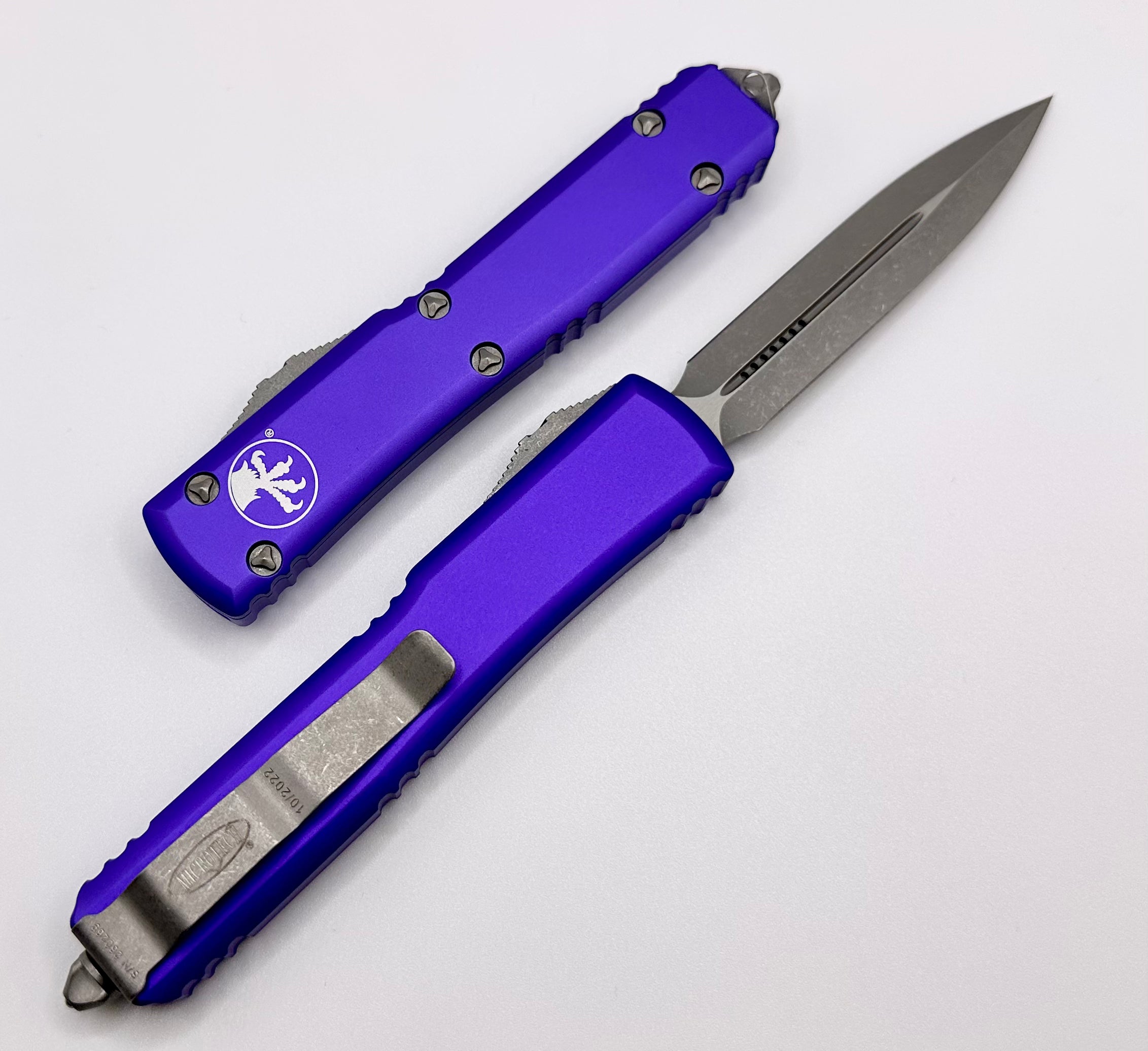 Premium Microtech Ultratech Double Edge Apocalyptic Knife - Purple 122-10APPU