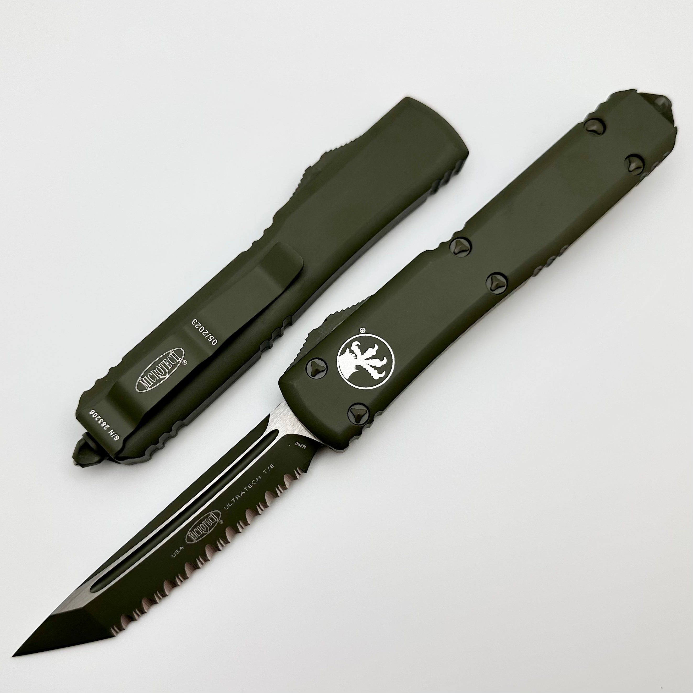 Microtech Ultratech Cerakote OD Green Tanto Full Serrated - Premium Tactical Knife