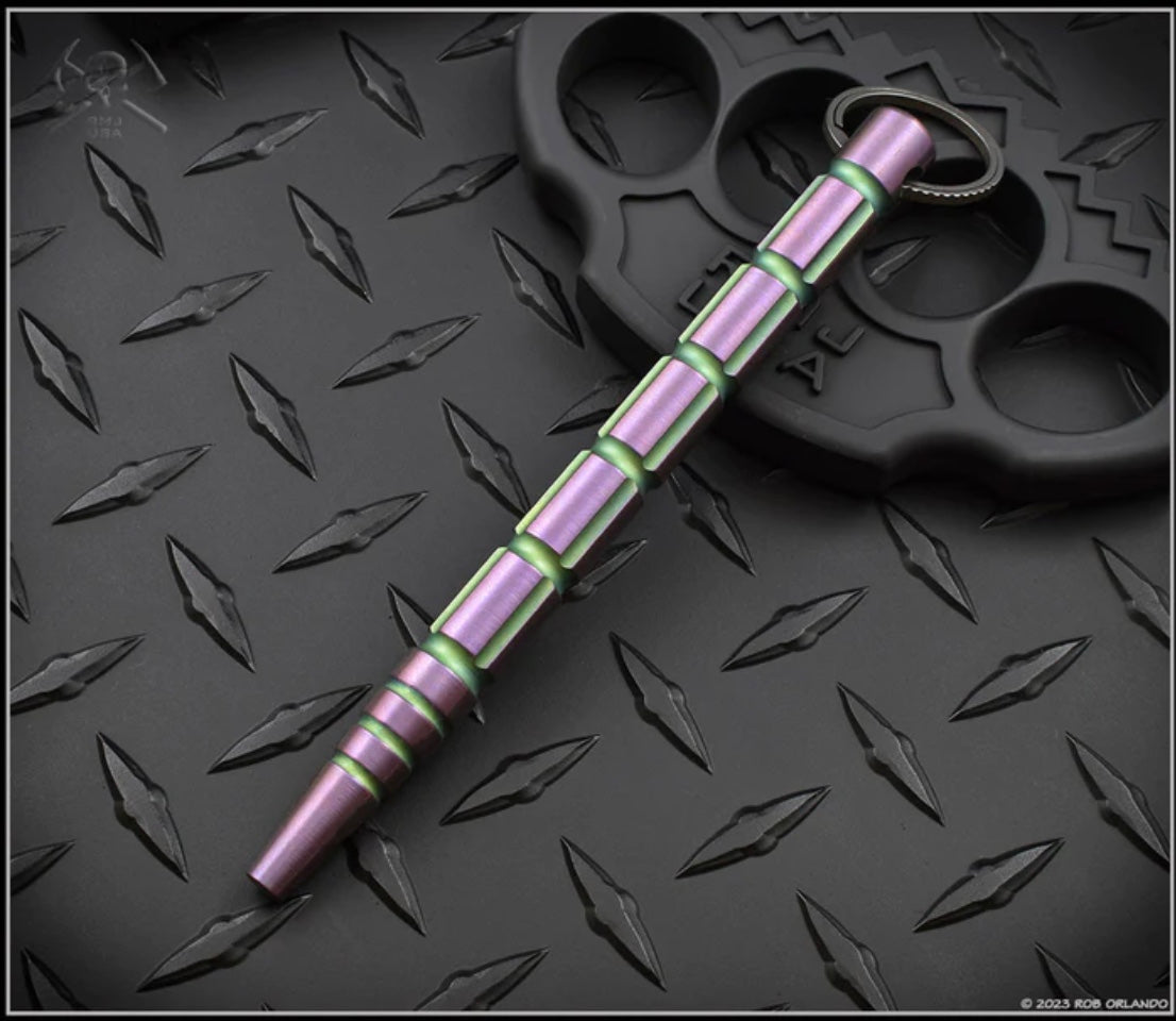 Ultimate RMJ Tactical Pokey Boi - Purple/Green Anodized Titanium Self-Defense Tool