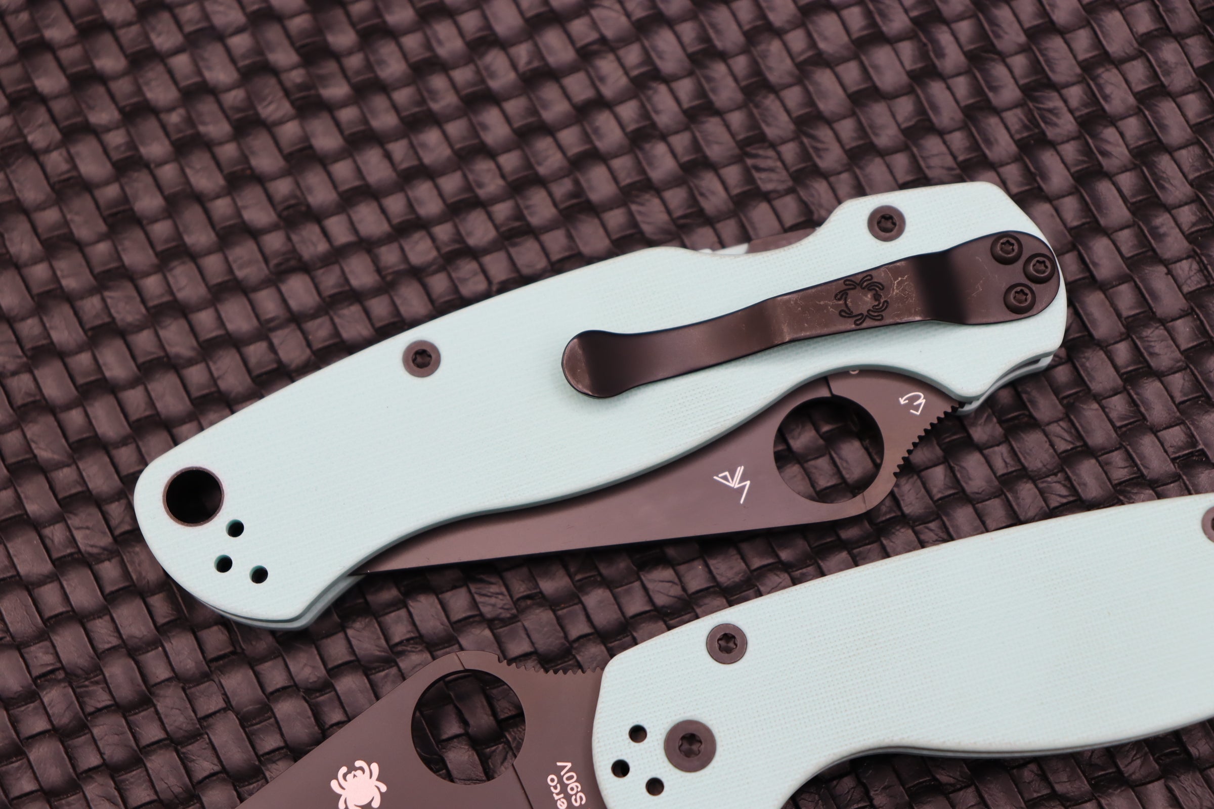 Premium Spyderco Paramilitary 2 PM2 Tactical Knife - Teal G-10 & DLC S90V