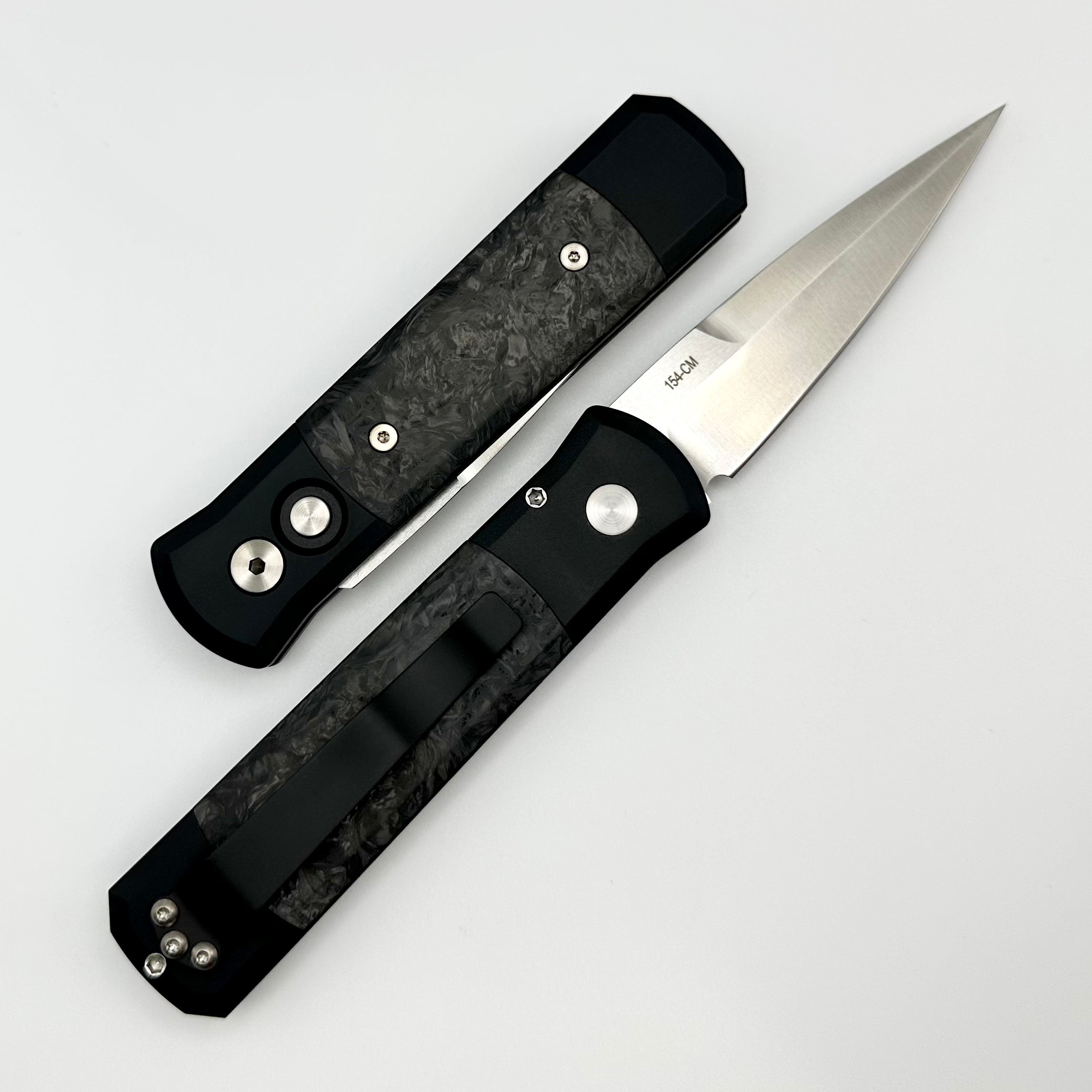 Pro-Tech Godson Dark Matter Carbon Fiber Knife - Premium Automatic Stiletto