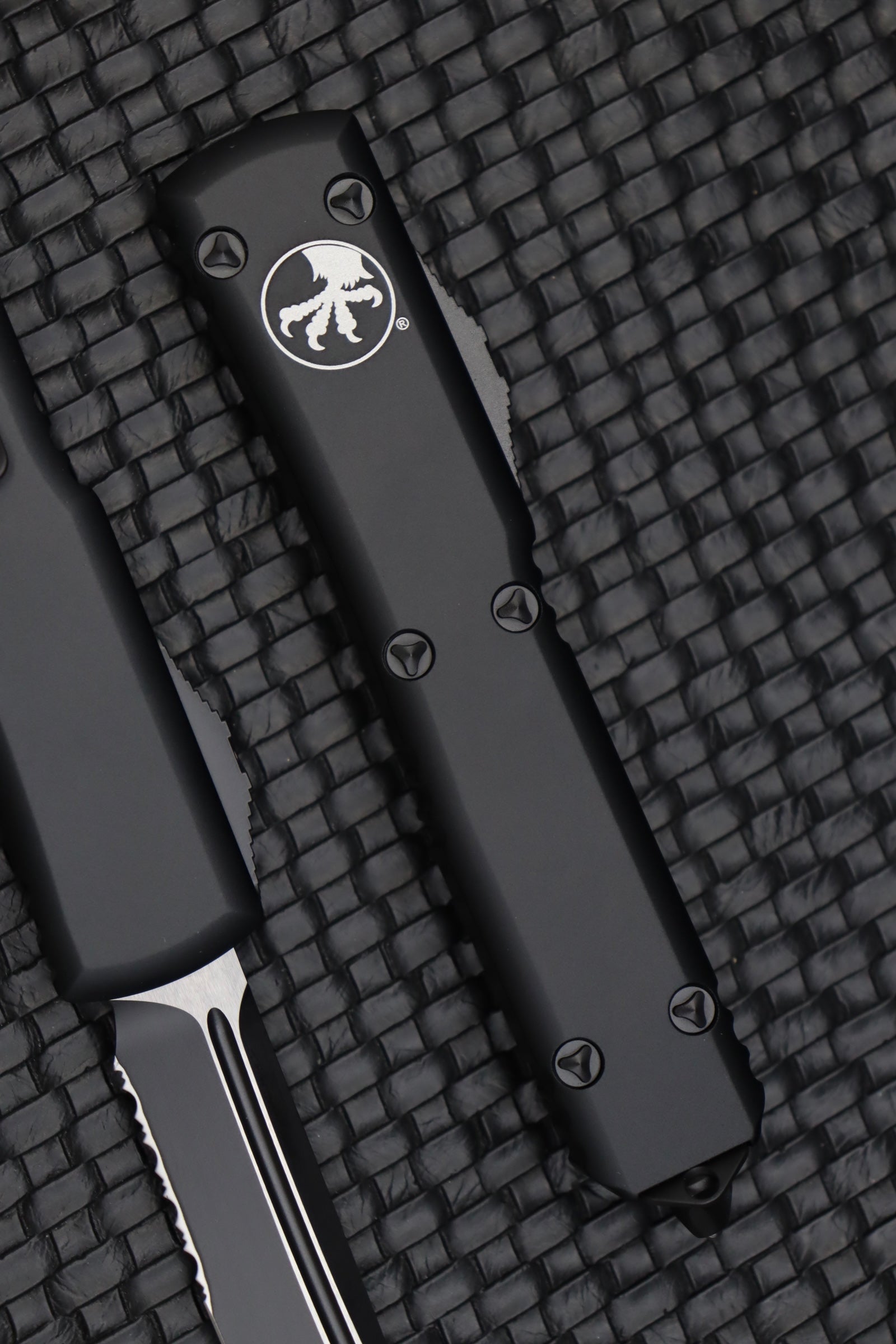 Microtech Ultratech Tanto Tactical Knife - Premium Black Partial Serrated Blade