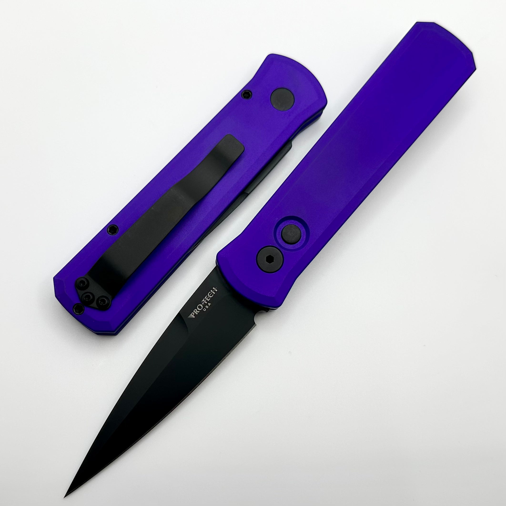 Pro-Tech Godson Premium Automatic Knife - Purple Handle & Black 154-CM Blade