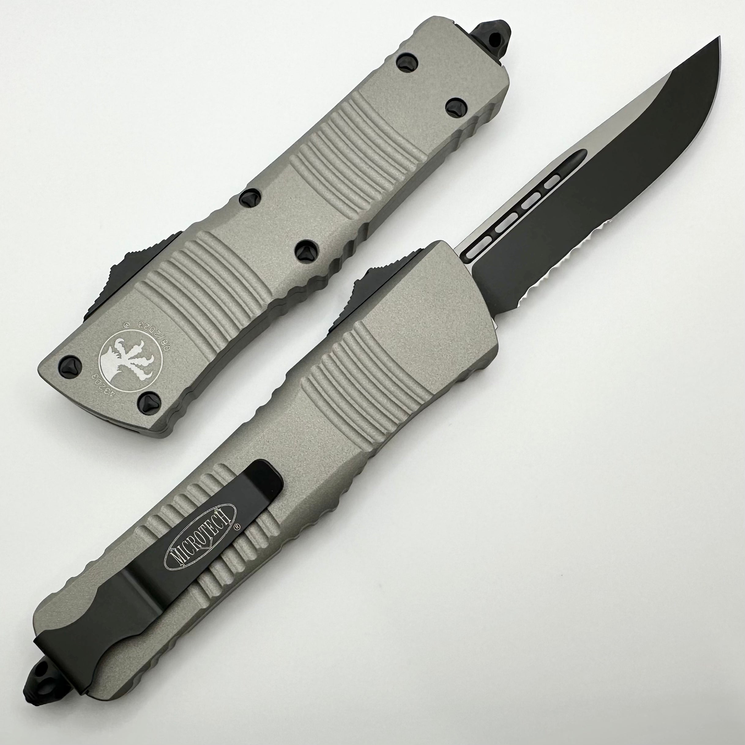 Microtech Combat Troodon Titanium Gray Tactical OTF Knife - Premium Utility & Combat Design