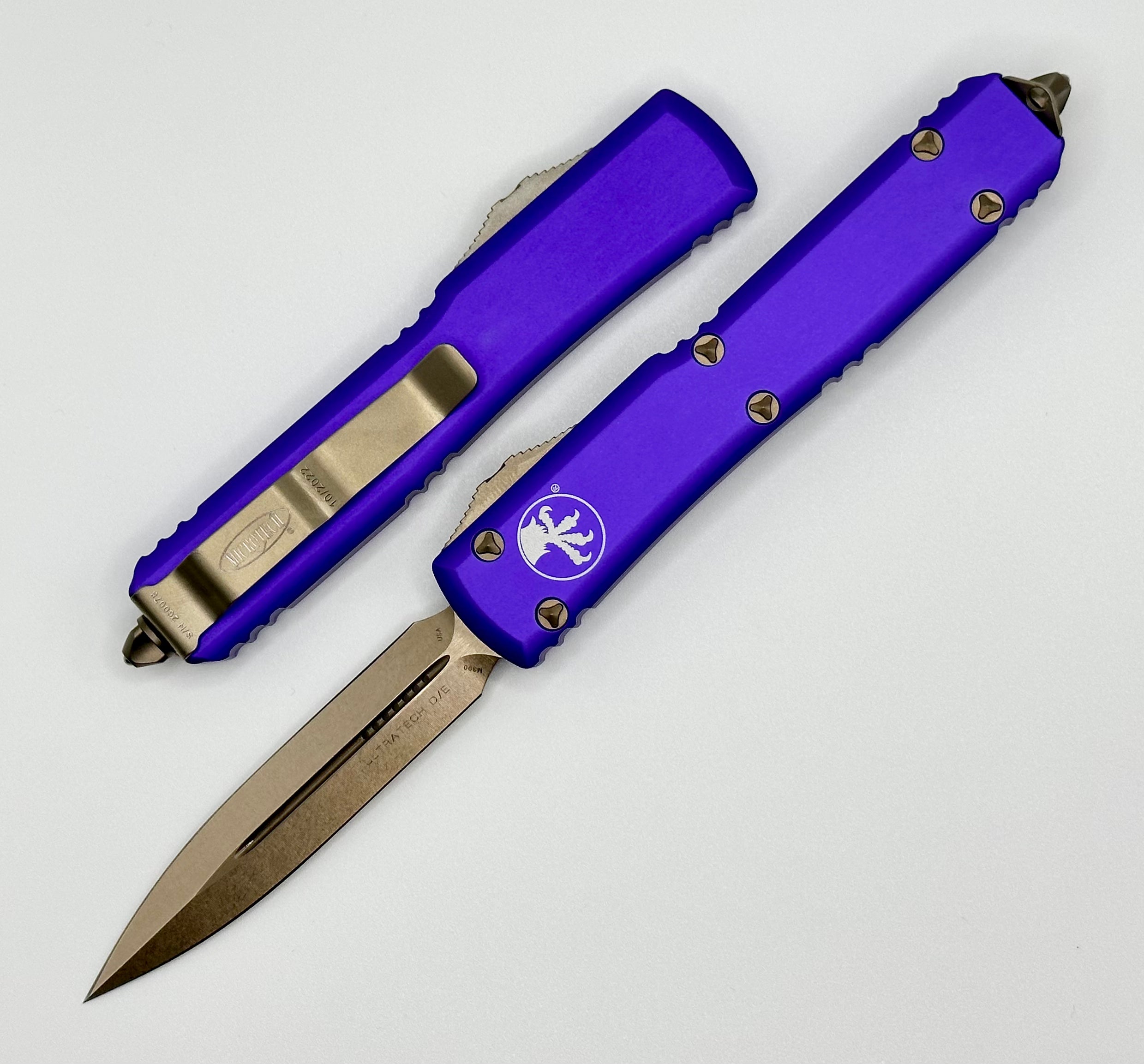 Microtech Ultratech Premium Double Edge Knife - Bronze & Purple