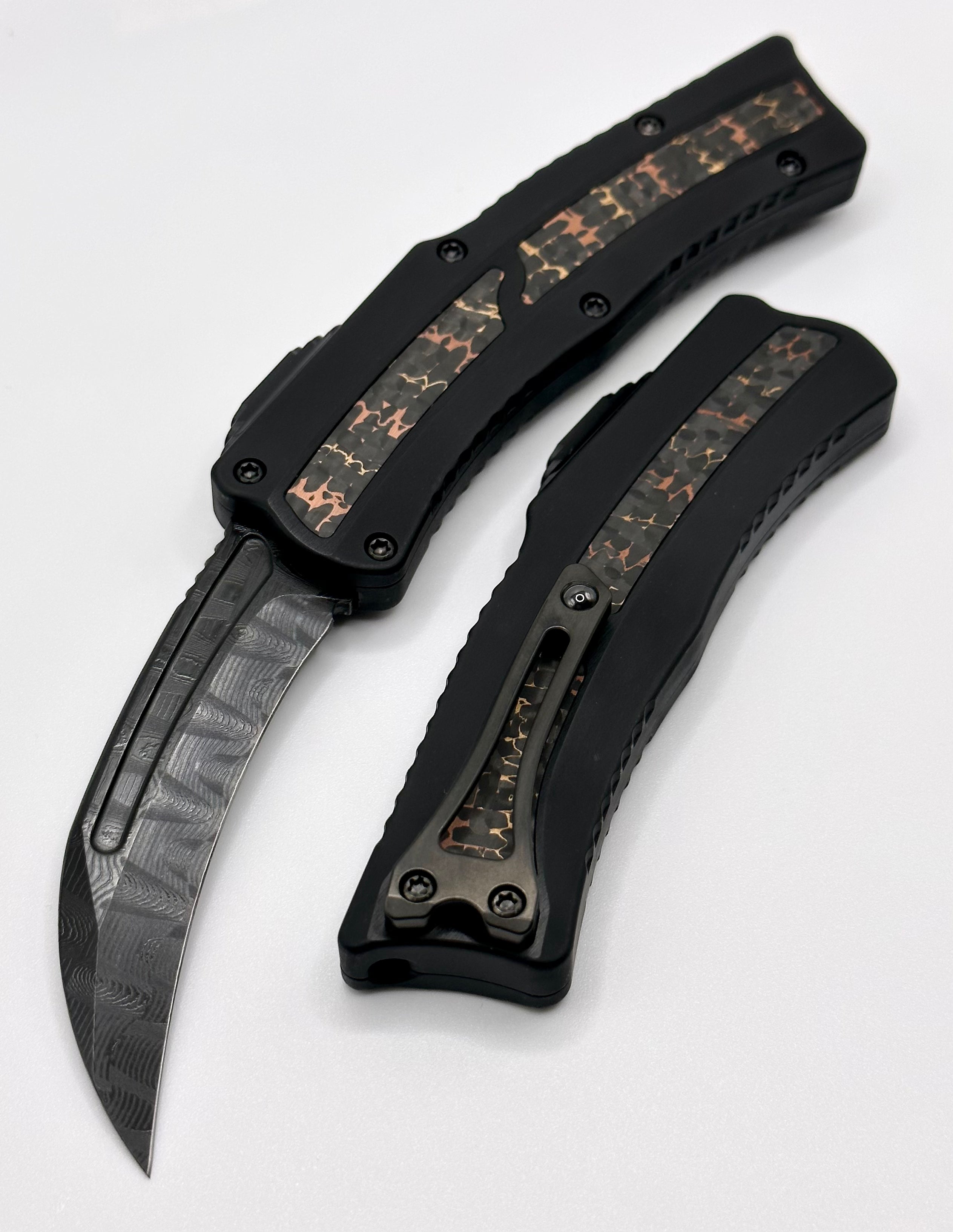 Heretic ROC Vegas Forge Knife - Premium DLC Blade & Fat Carbon Snakeskin Design