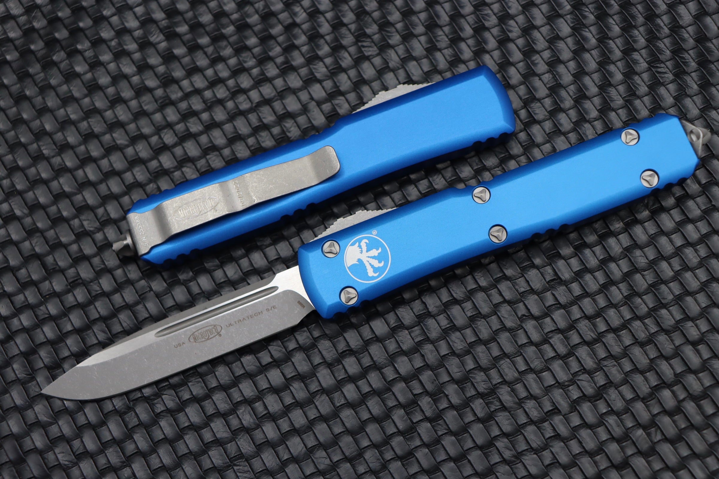 Microtech Ultratech Premium Apocalyptic Blue OTF Knife