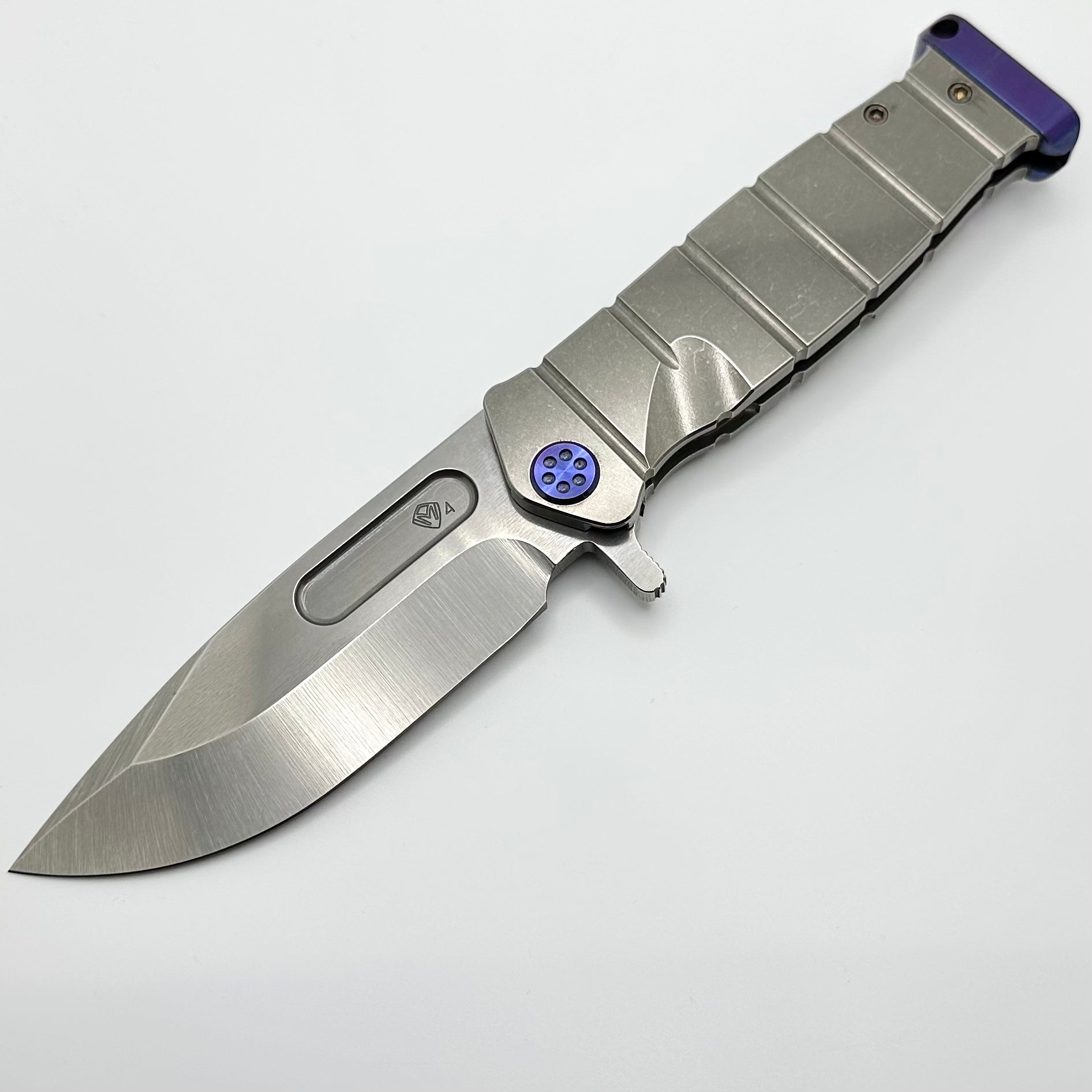 Medford Knife Fighter Flipper - Premium USMC Tumbled Handle with Violet Hardware & S45VN Blade