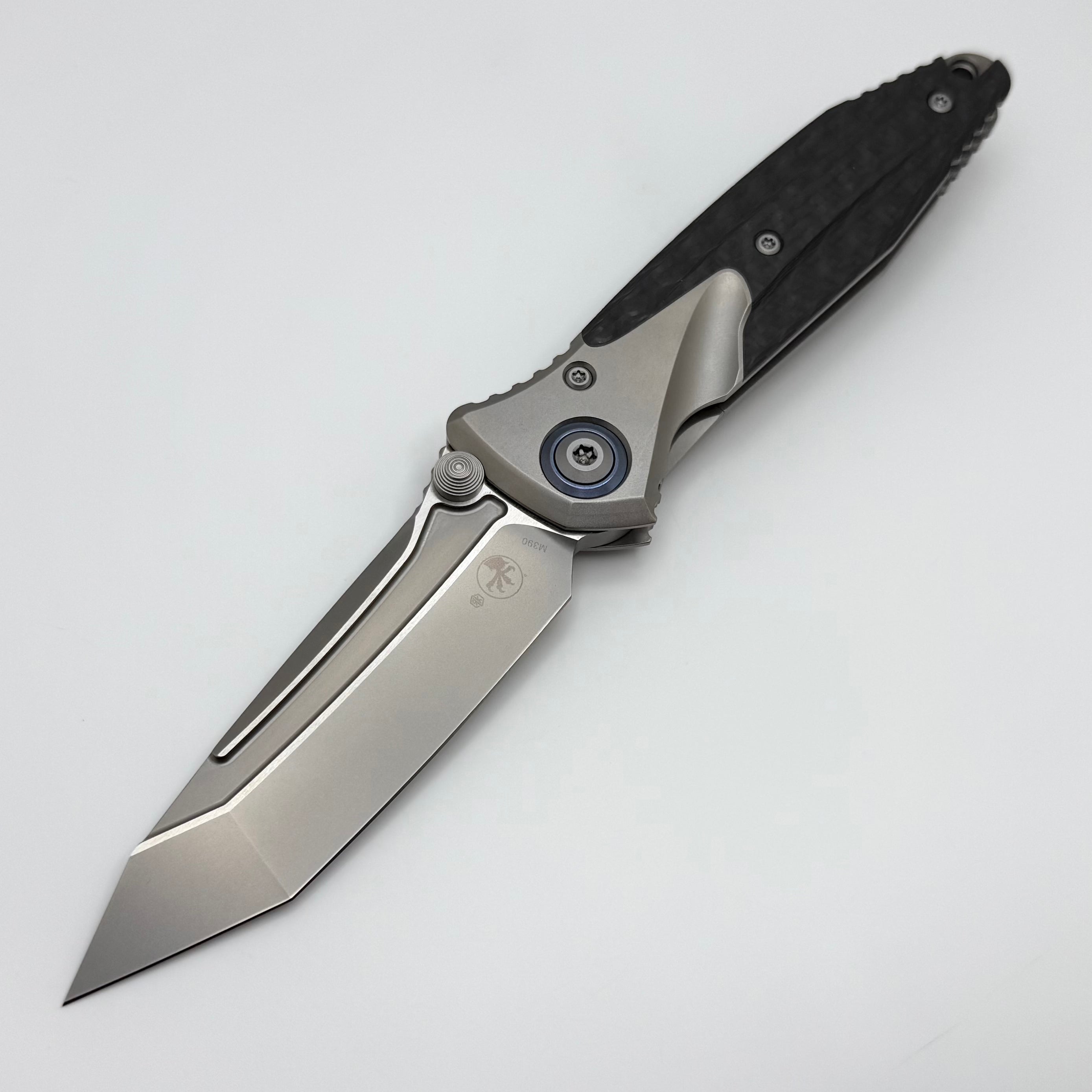 Microtech Socom Bravo Tactical Knife - Premium Blue Ti Pivot & Carbon Fiber Handle