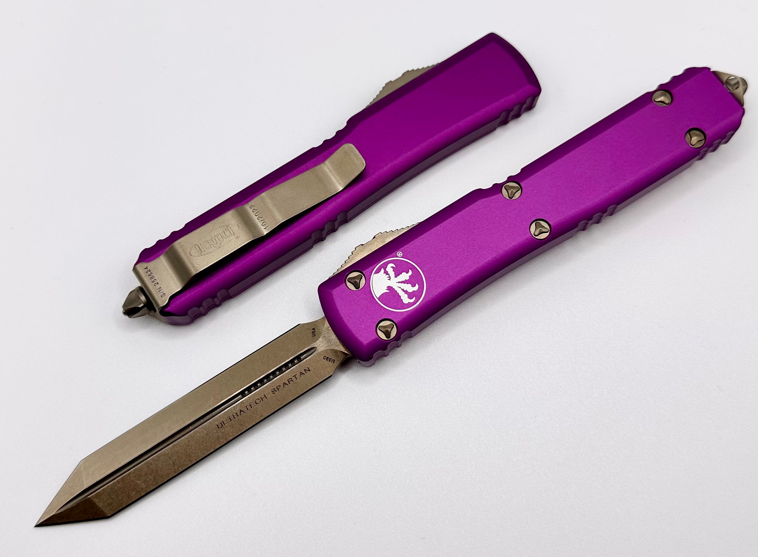 Microtech Ultratech Spartan - Premium Bronzed Handle & Violet Blade