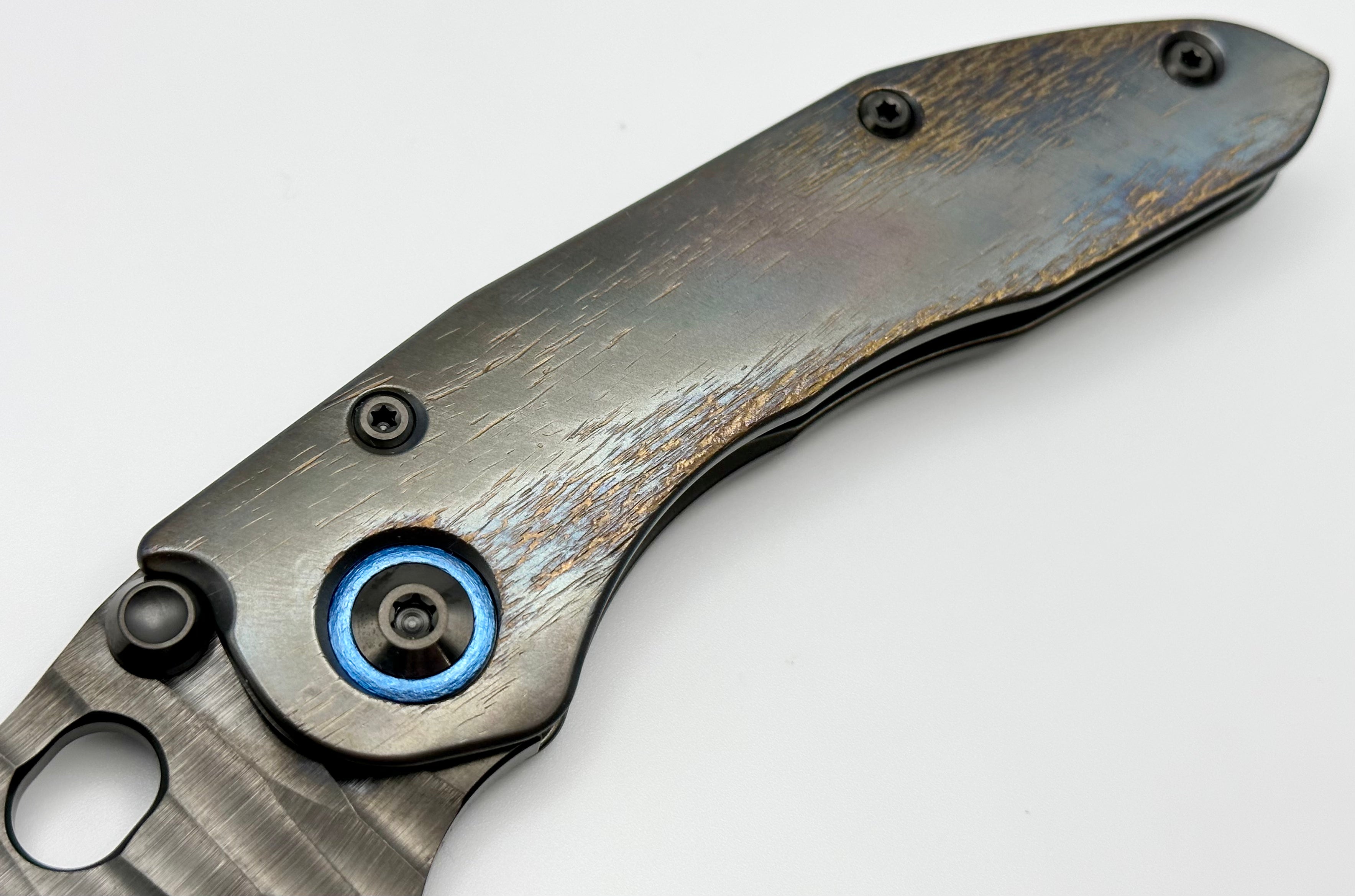 Marfione Custom Knives & Borka Blades Stitch - Premium DLC Cracked Diamondwash Blade with Cosmic Titanium Handles