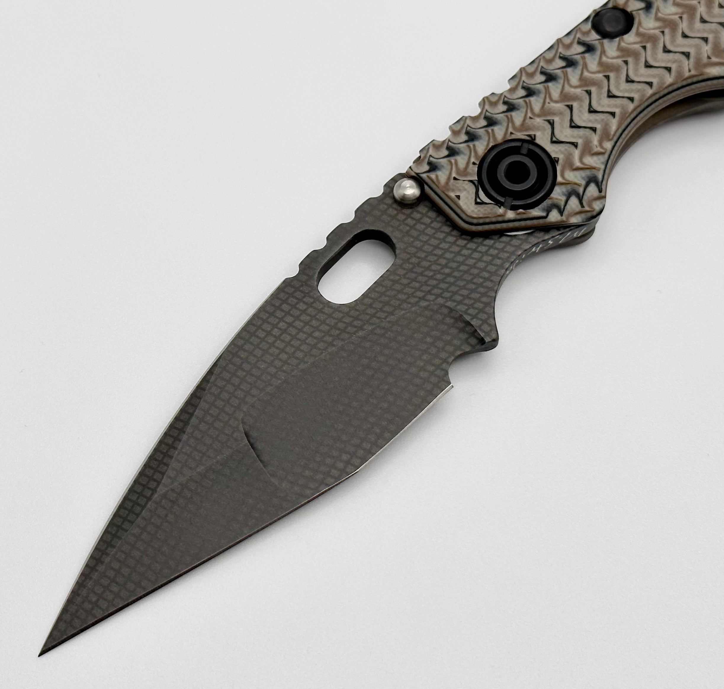 Ultimate Mick Strider SnG Folding Knife - ZigZag Multicolor Scale with Torched Lock & Nightmare Ground Blade