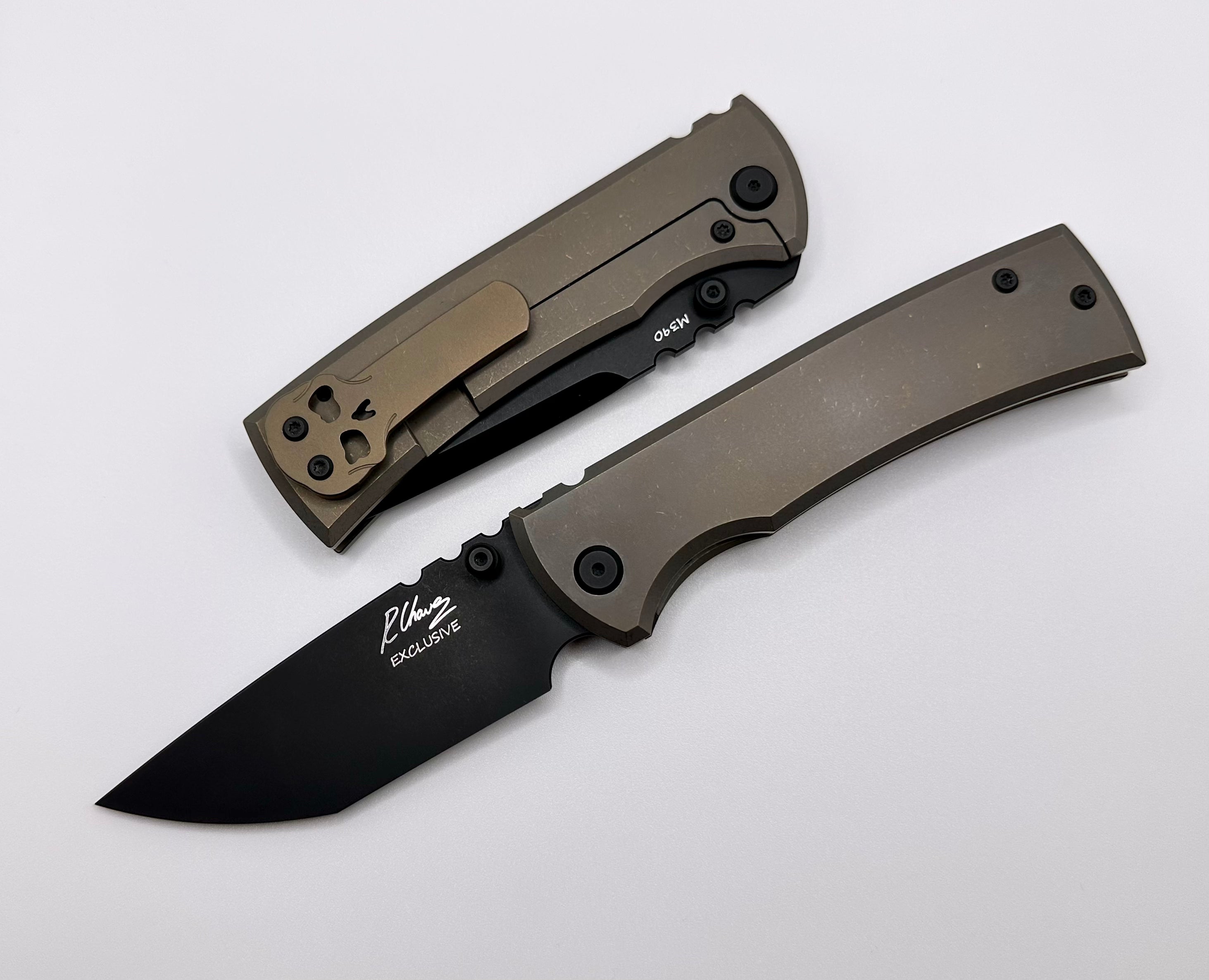 Premium Chaves Knives Redencion 229: Bronze Titanium & M390 Chisel Tanto - Ultimate EDC Companion