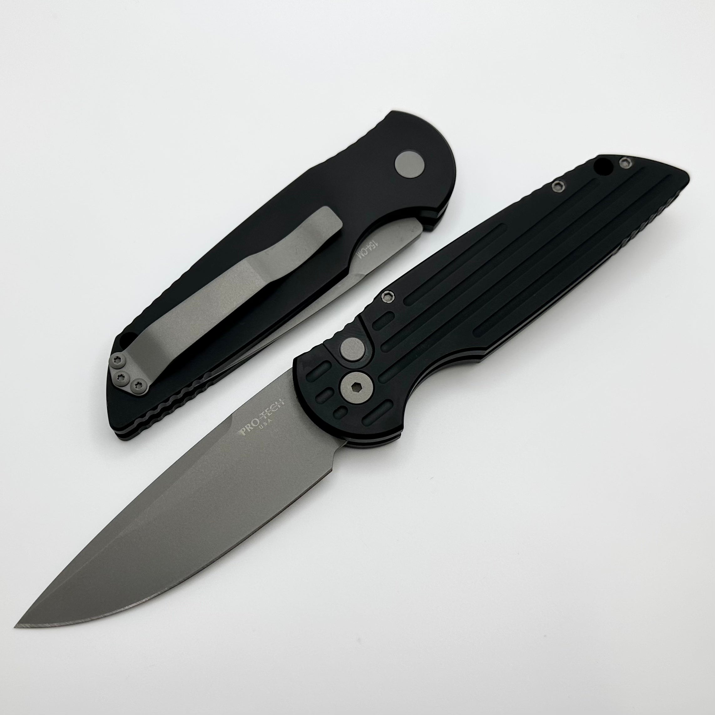 Pro-Tech TR-3 Ultimate Tactical Knife - Black Grooved Handle & 154-CM Blade