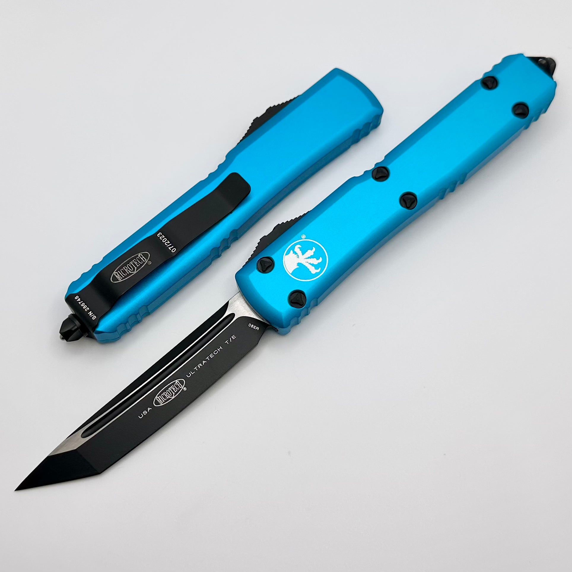 Microtech Ultratech Tanto T/E Premium Tactical Knife - Black & Turquoise