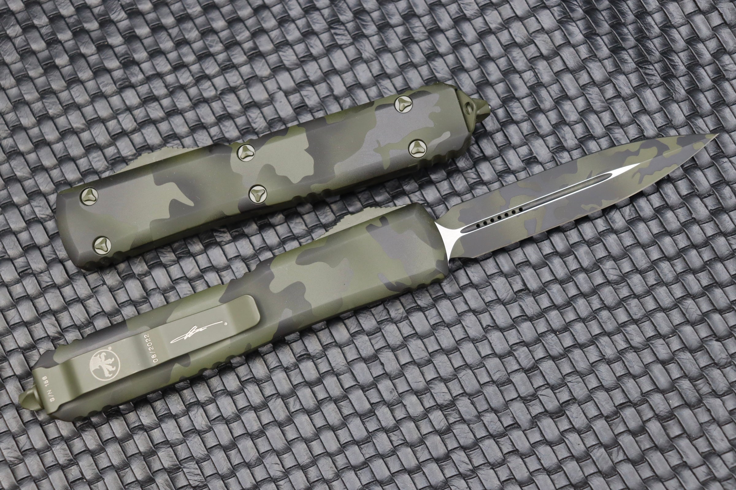 Microtech Ultratech Premium OTF Tactical Knife - OD Green Camo