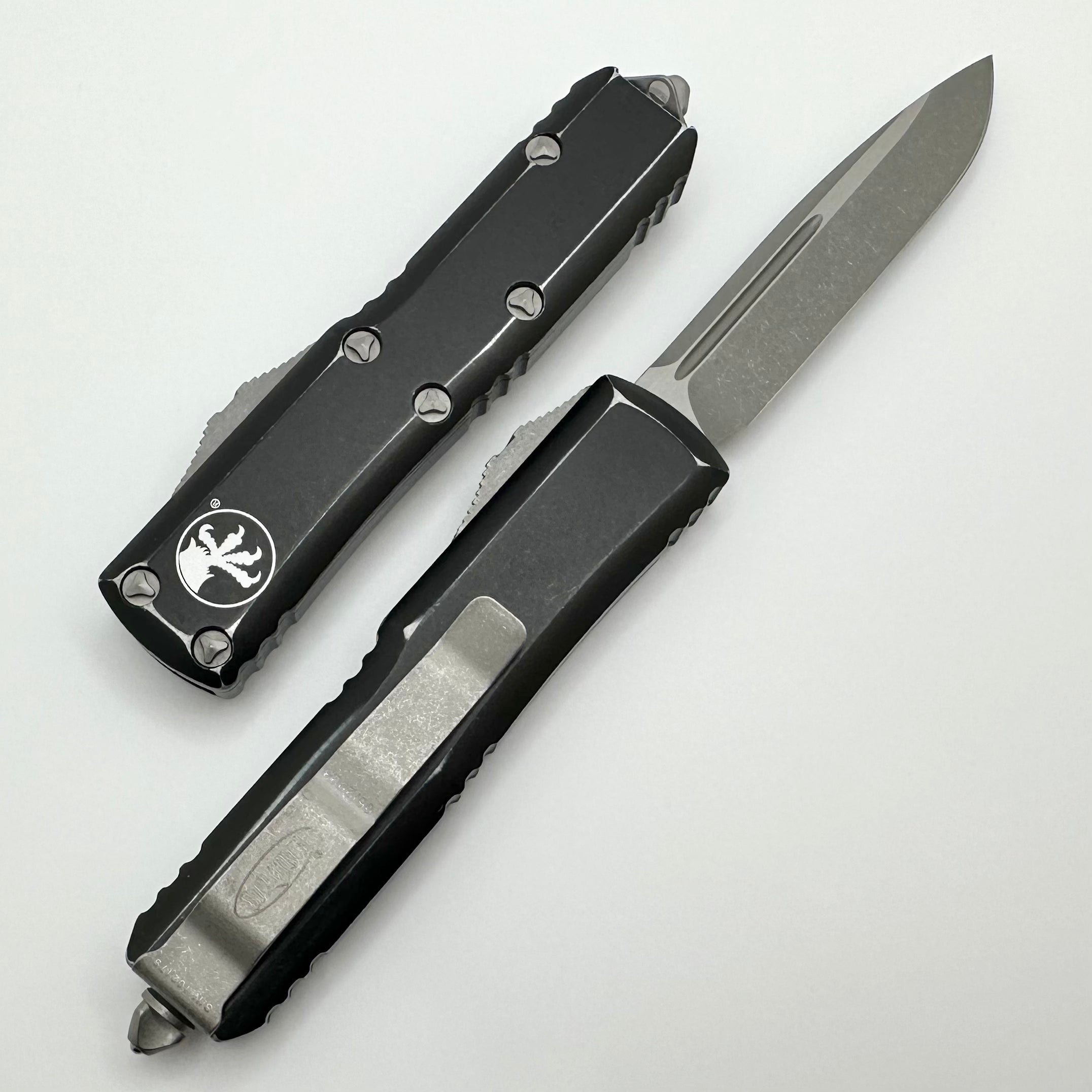 Premium Microtech UTX-85 Apocalyptic Tactical Knife - Distressed Black Finish