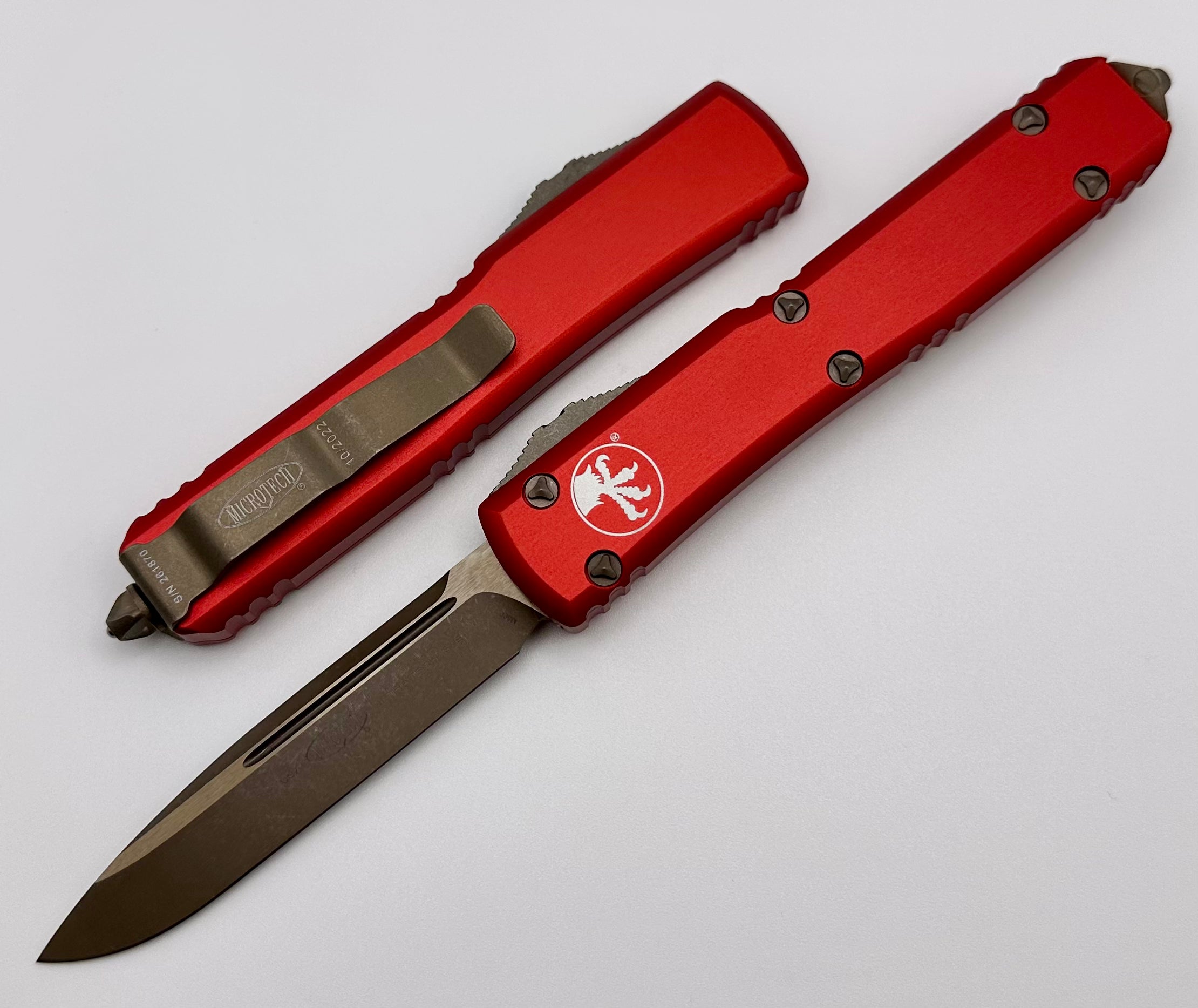 Microtech Ultratech Apocalyptic Bronze & Red Tactical Knife