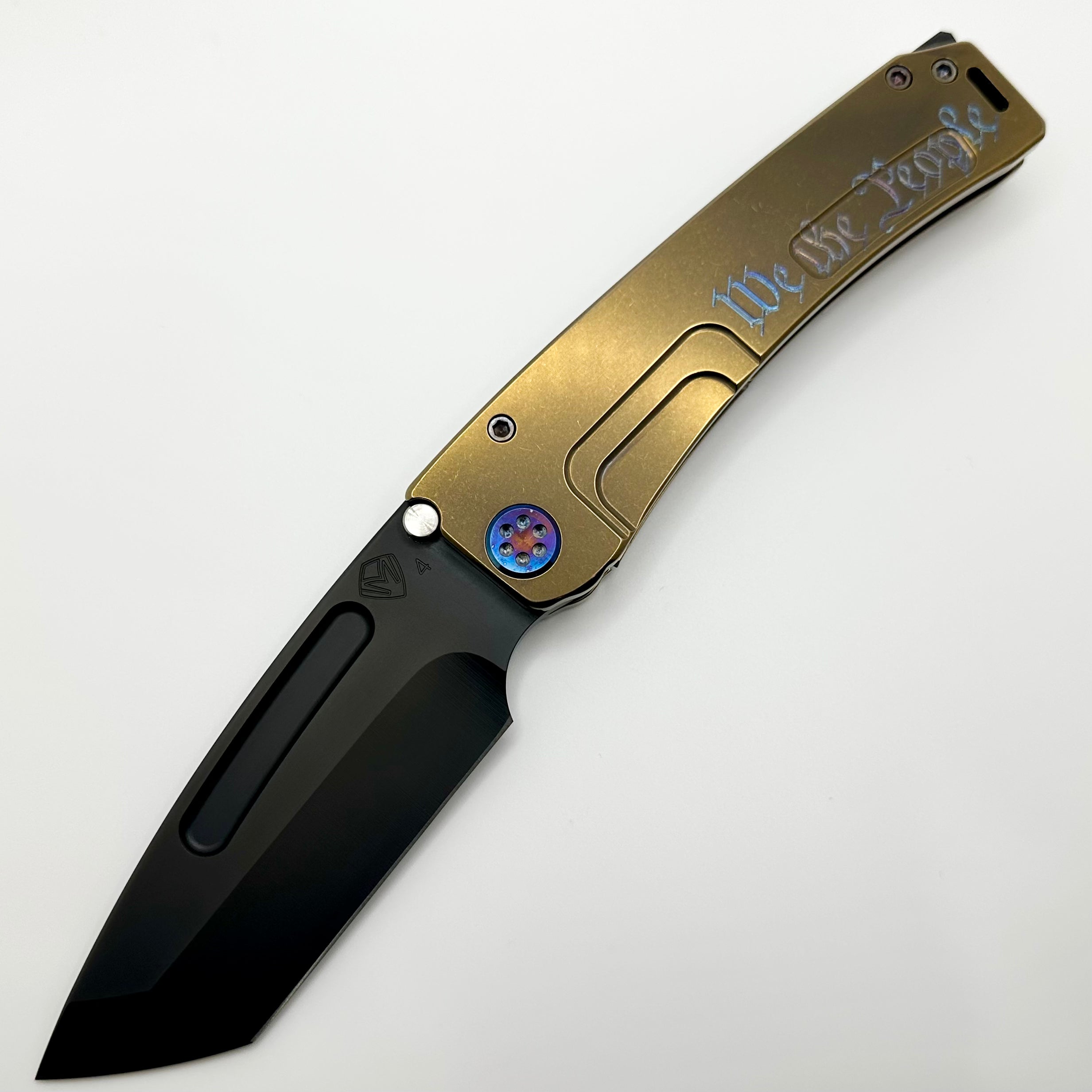 Medford Marauder H 'We The People' Edition - Premium Bronze Handles with Flamed Hardware & S45VN PVD Tanto Blade