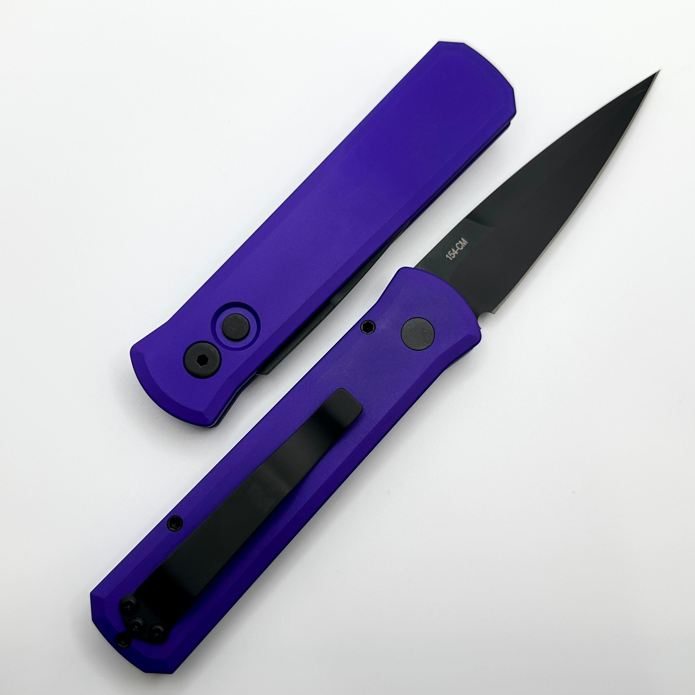 Pro-Tech Godson Premium Automatic Knife - Purple Handle & Black 154-CM Blade