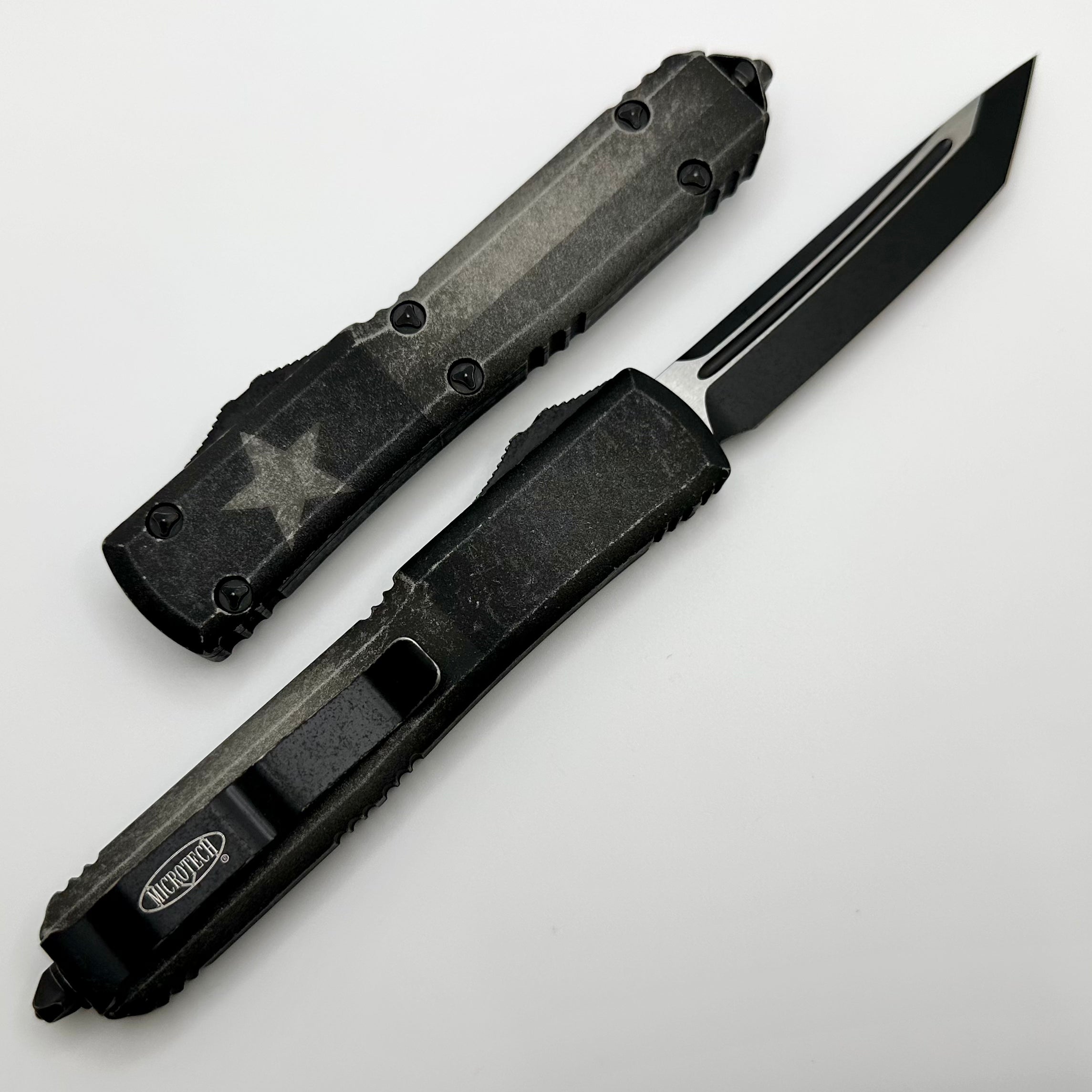 Premium Microtech Ultratech Tanto Distressed - Ultimate OTF Knife for Tactical Enthusiasts