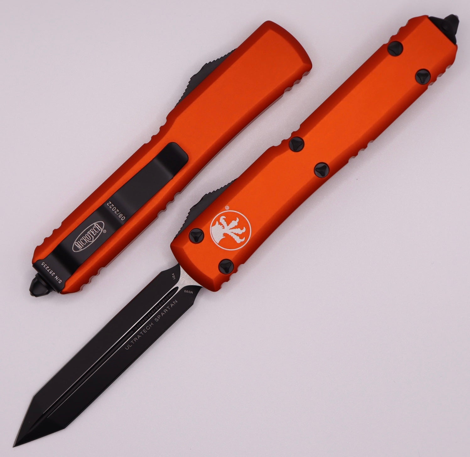 Microtech Ultratech Spartan Black & Orange OTF Knife - Premium Tactical Tool