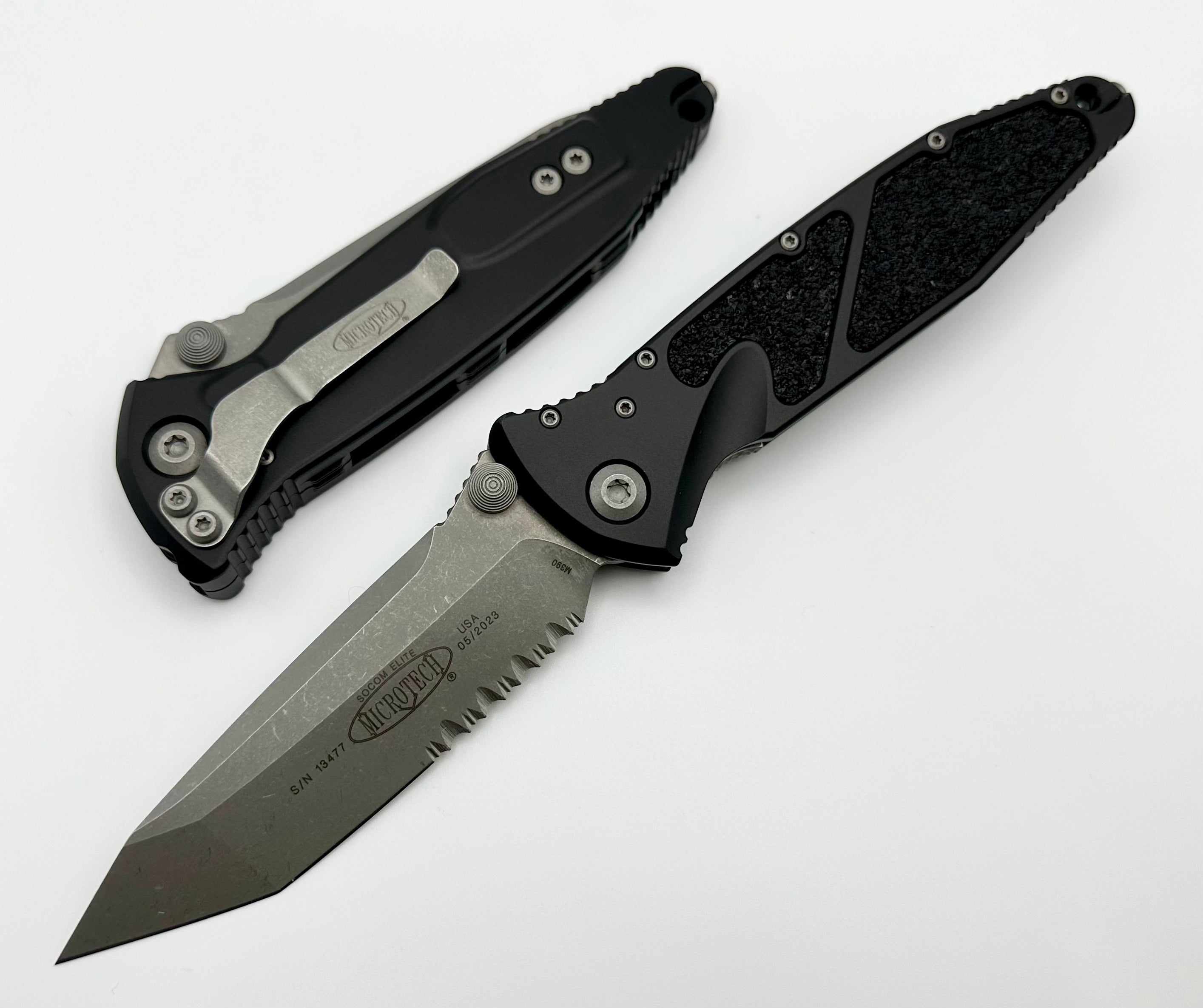 Microtech Socom Elite Tactical Knife - Premium Tanto Blade with Apocalyptic Finish & Partial Serration