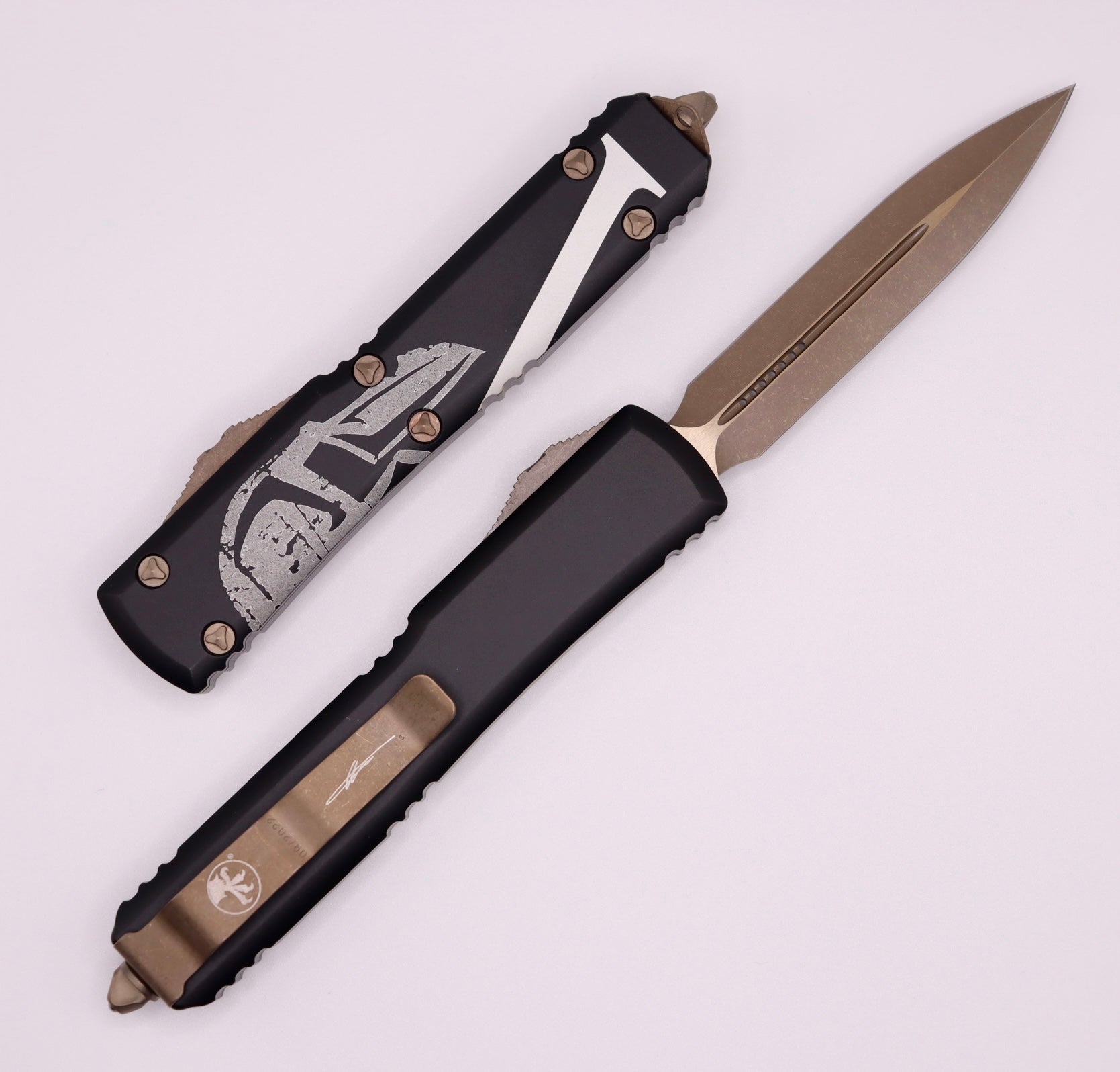 Microtech Ultratech Molon Labe Bronze Apocalyptic & Black/Bronze Signature Series - Ultimate Tactical Knife