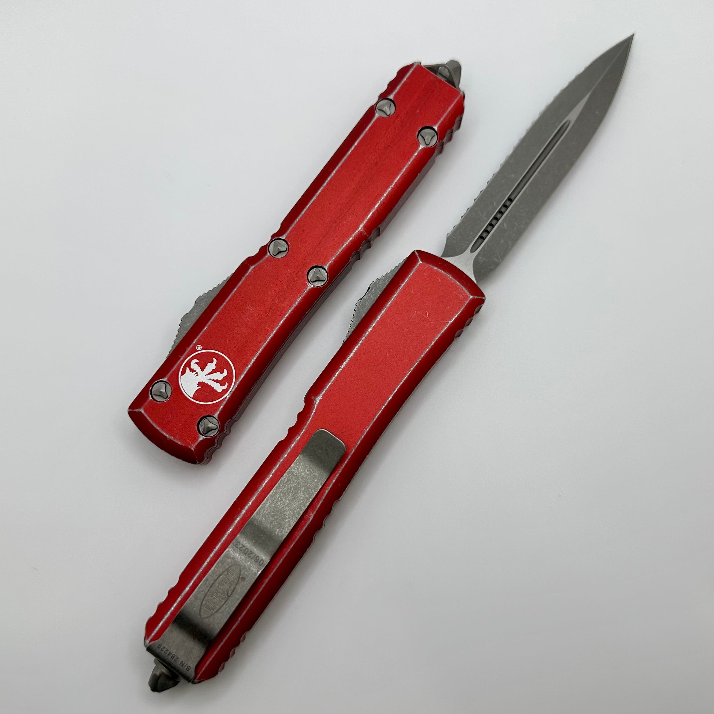 Premium Microtech Ultratech Double Edge Tactical Knife - Apocalyptic Red