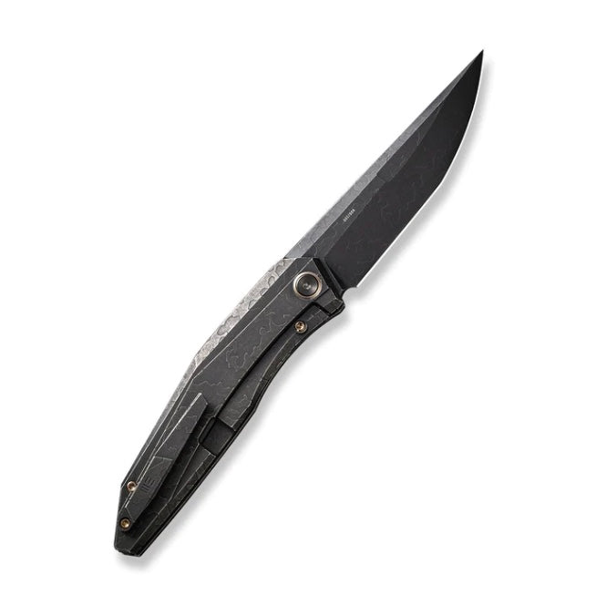 WE Knife Cybernetic Flipper: Premium Black Stonewash Titanium Handle & CPM-20CV Blade