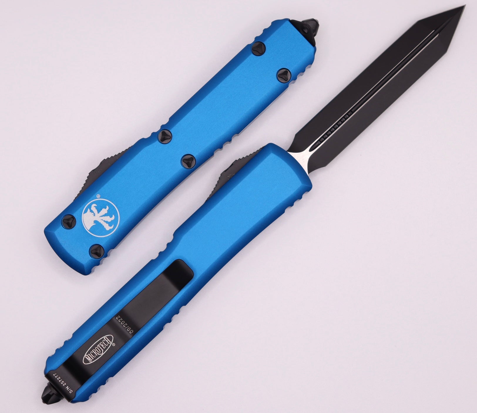 Microtech Ultratech Spartan Premium OTF Knife - Black & Blue Edition