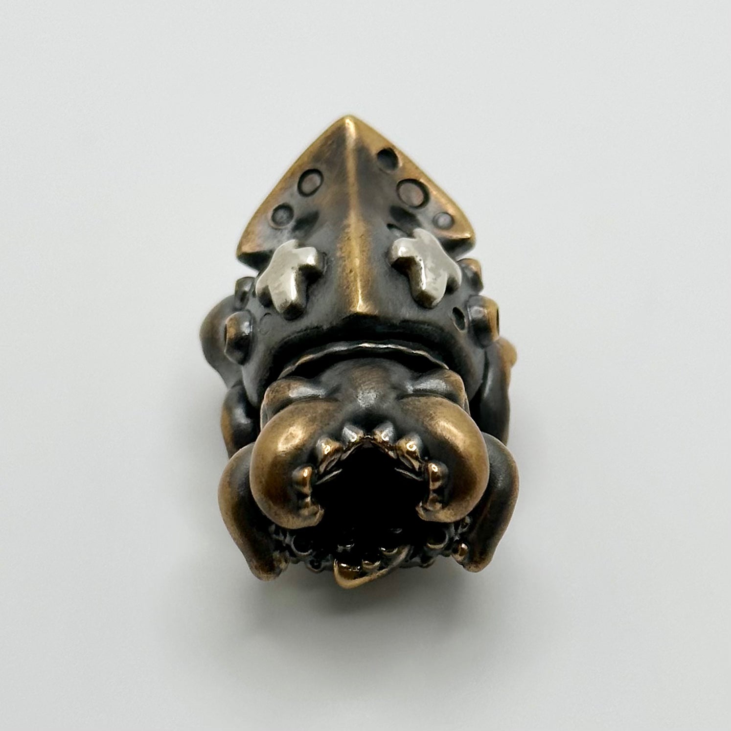 Premium Abyss Dweller Bronze & Silver Bead – Handcrafted Elegance