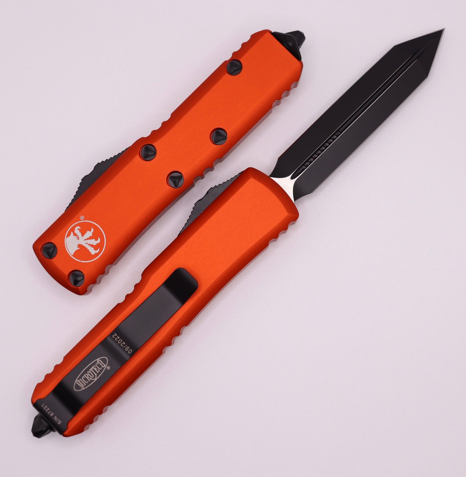 Microtech UTX-85 Spartan EDC Knife - Black & Orange Premium Tactical Blade